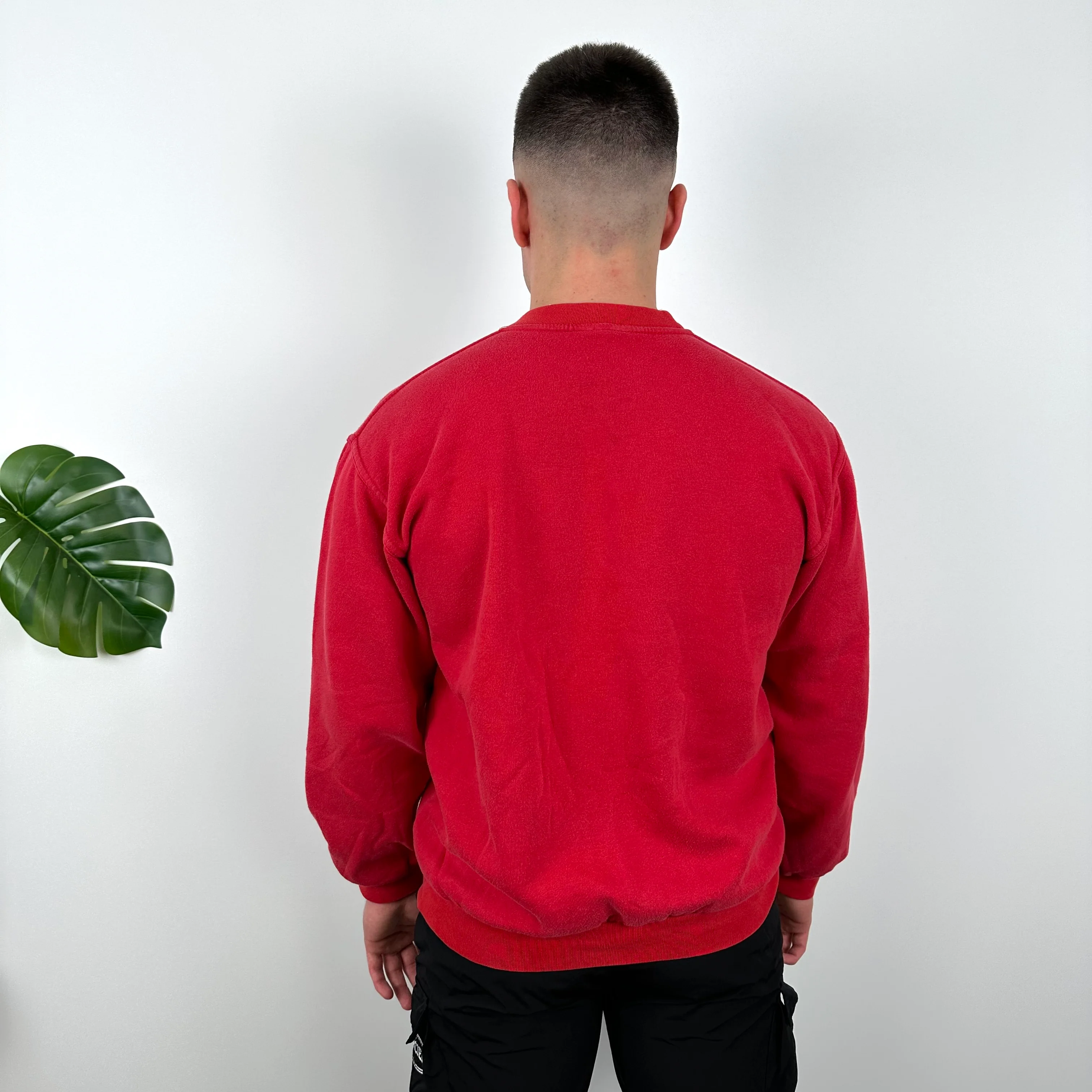 Nike Red Embroidered Spell Out Sweatshirt (M) - Image 9