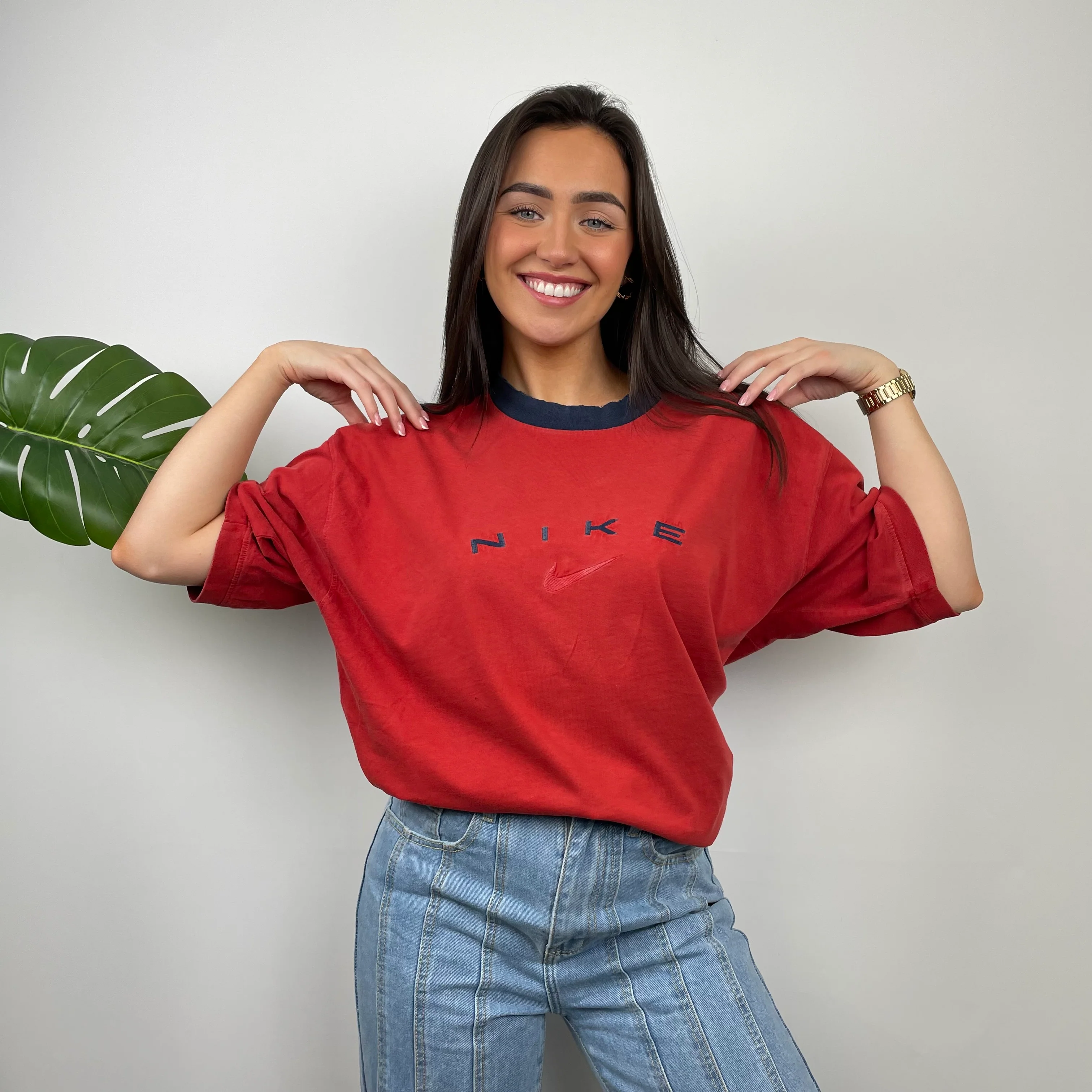 Nike Red Embroidered Spell Out T Shirt (S) - Image 6