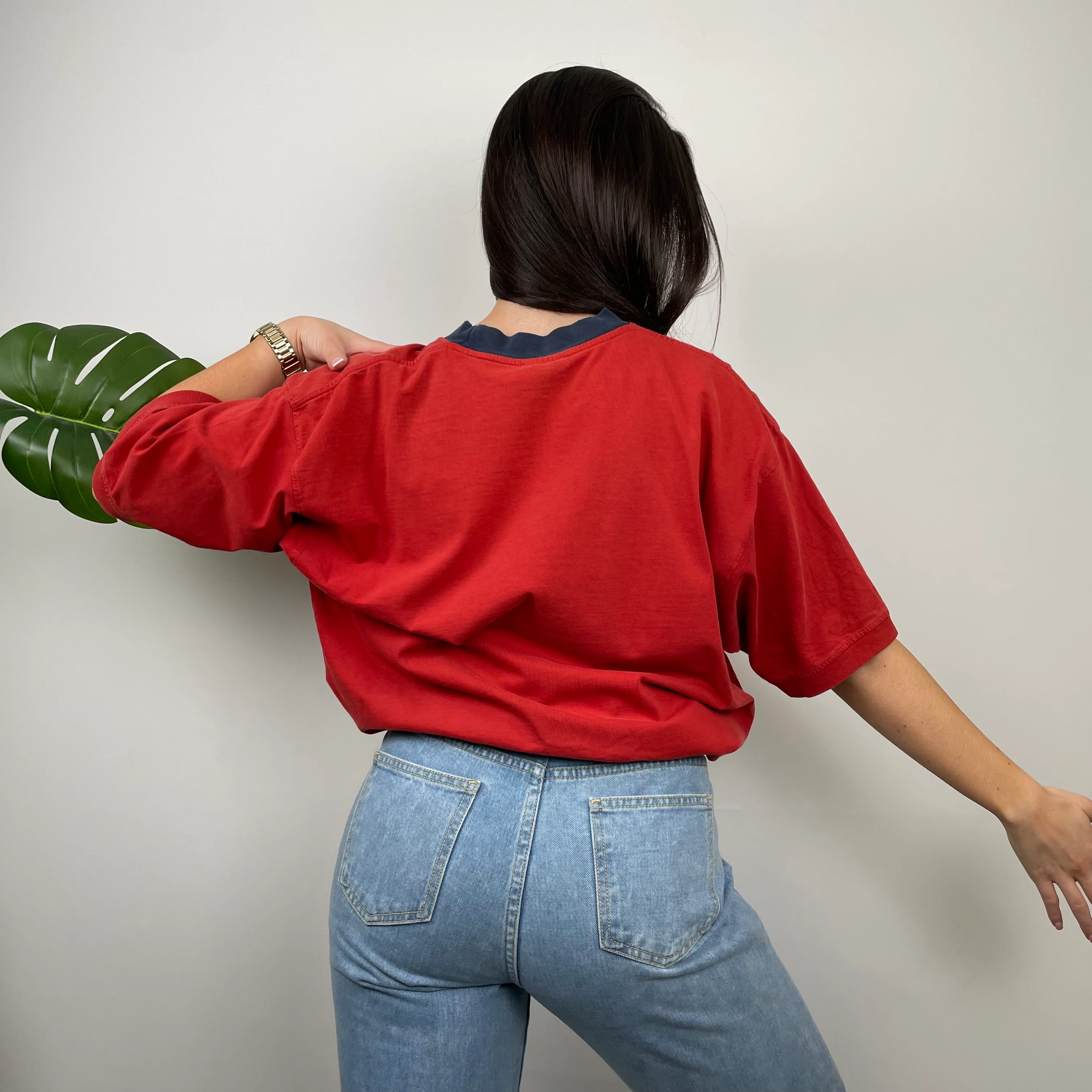 Nike Red Embroidered Spell Out T Shirt (S) - Image 7