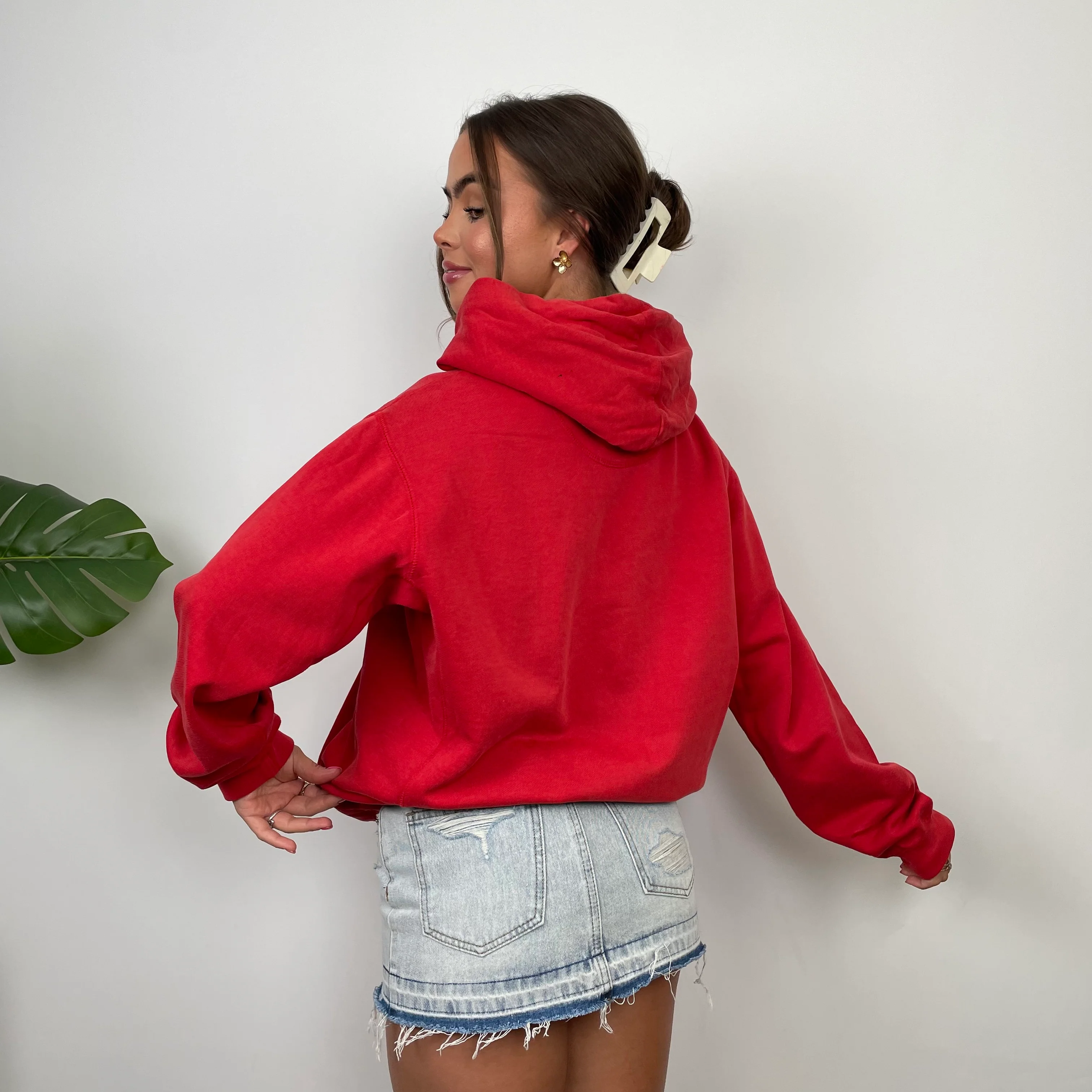 Nike Red Embroidered Swoosh Hoodie (S) - Image 6