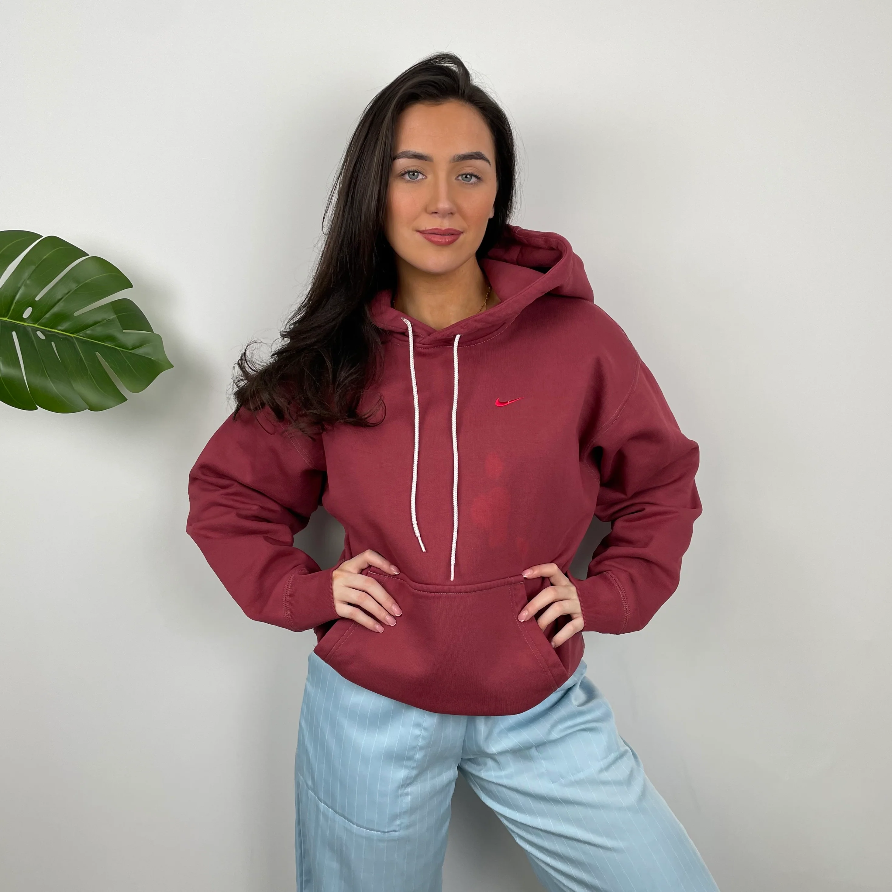 Nike Red Embroidered Swoosh Hoodie (M)