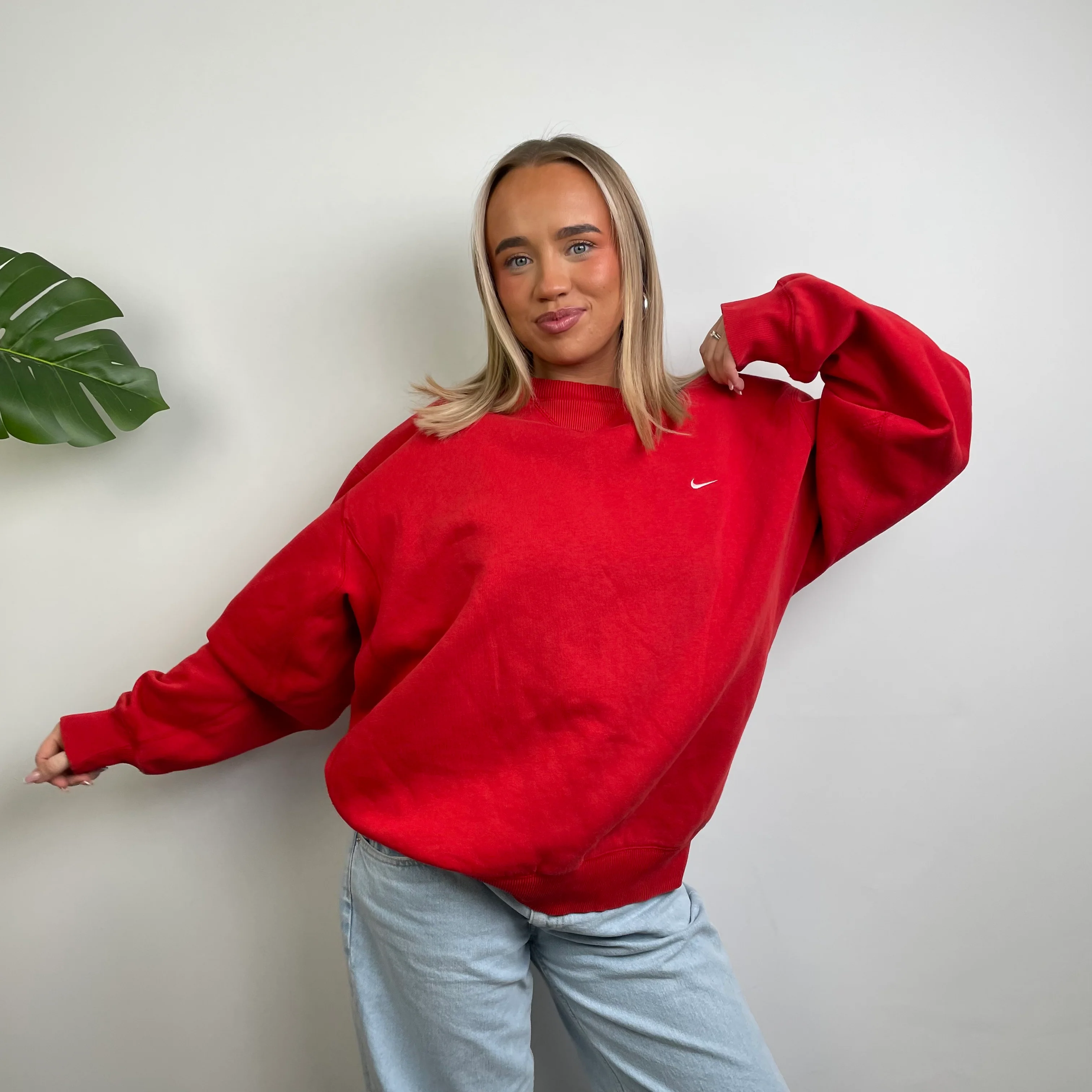 Nike Red Embroidered Swoosh Sweatshirt (XL) - Image 2