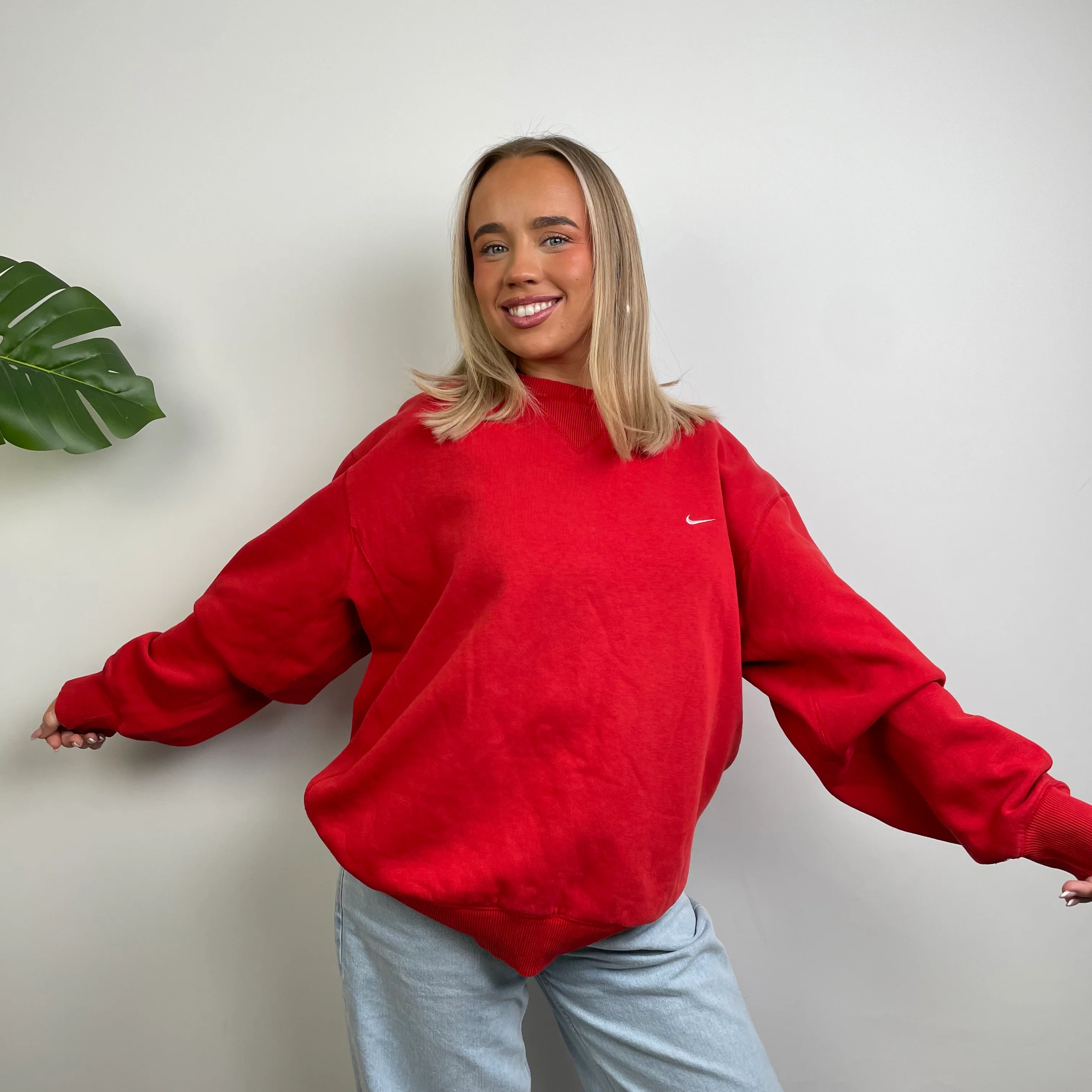Nike Red Embroidered Swoosh Sweatshirt (S) - Image 14