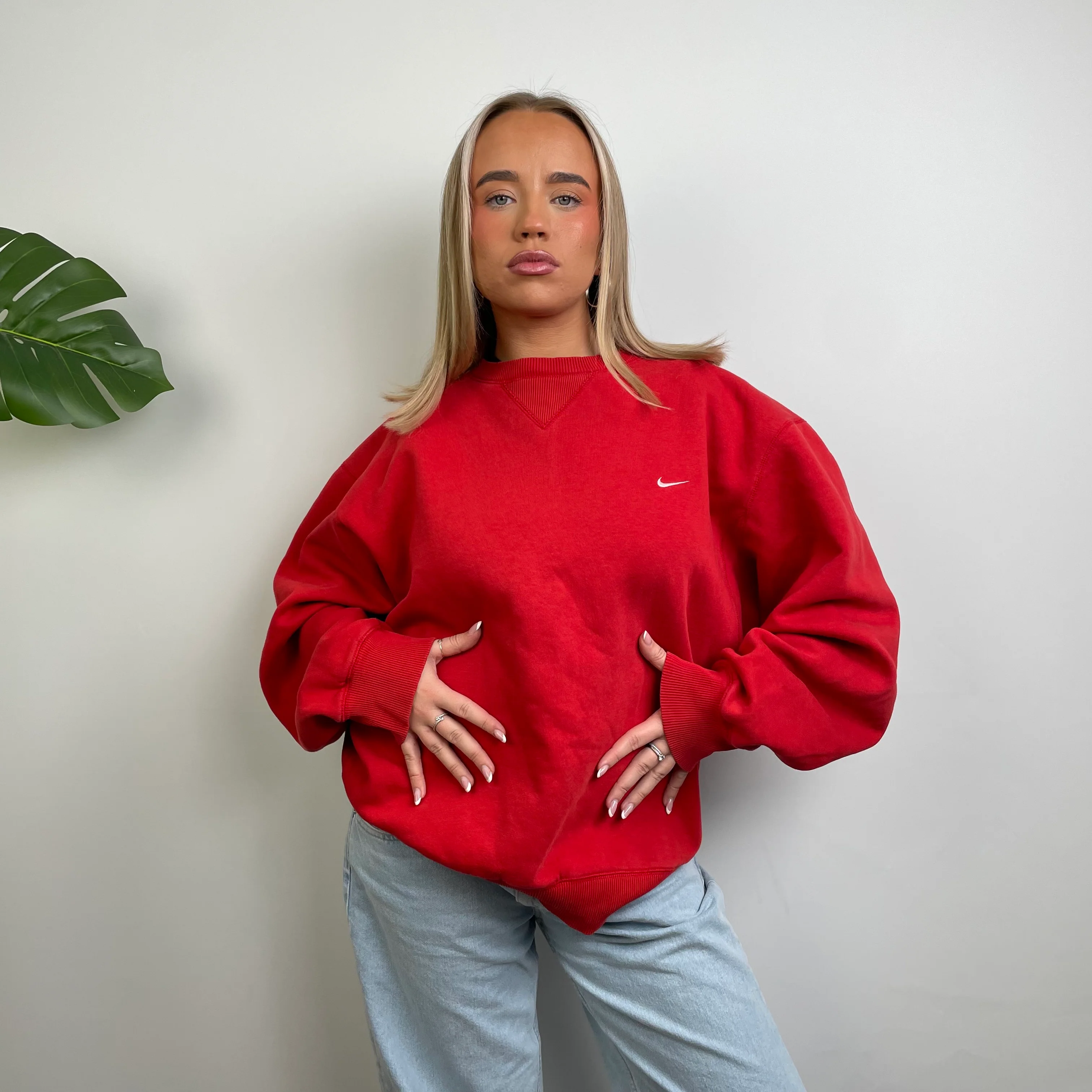 Nike Red Embroidered Swoosh Sweatshirt (S) - Image 15