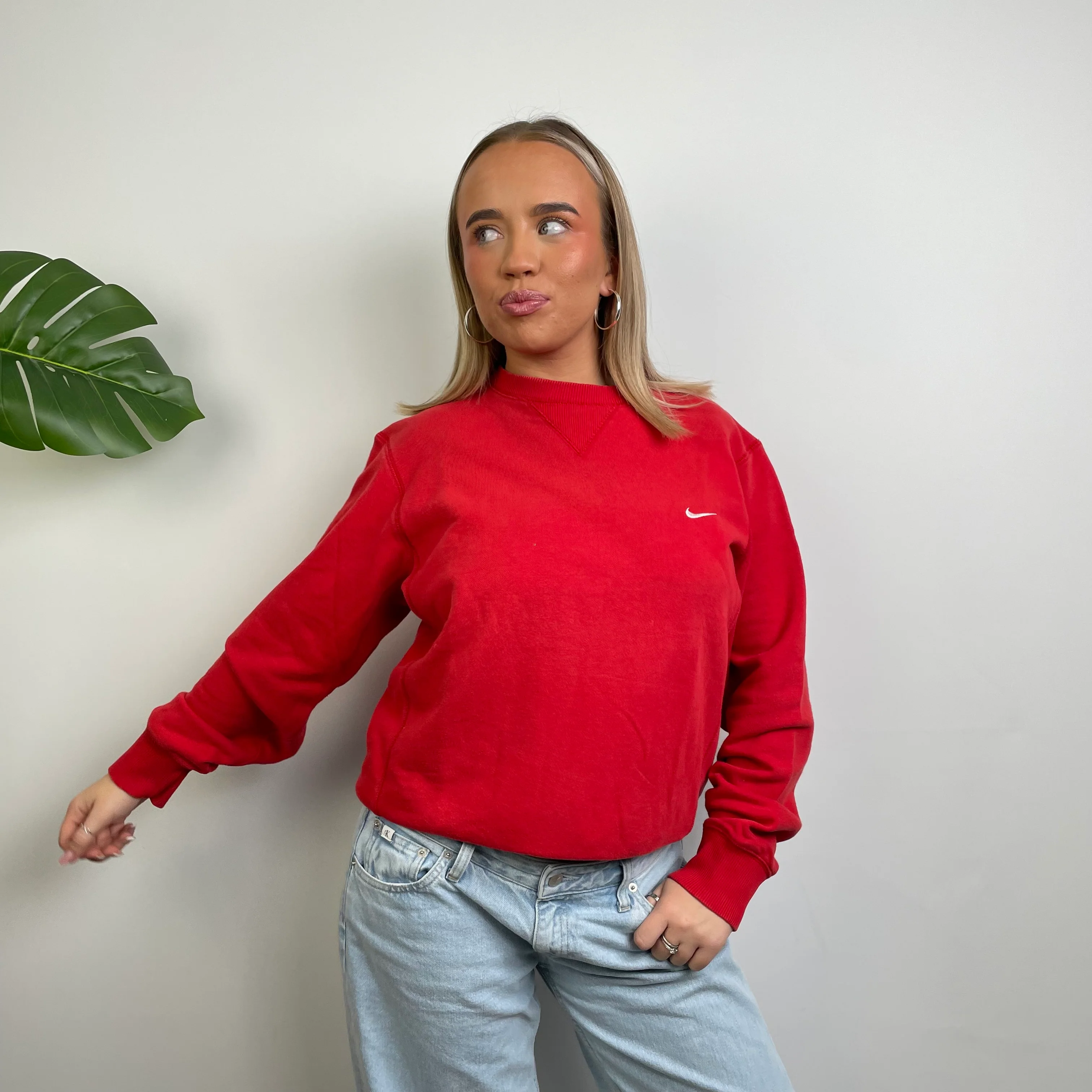Nike Red Embroidered Swoosh Sweatshirt (S) - Image 16