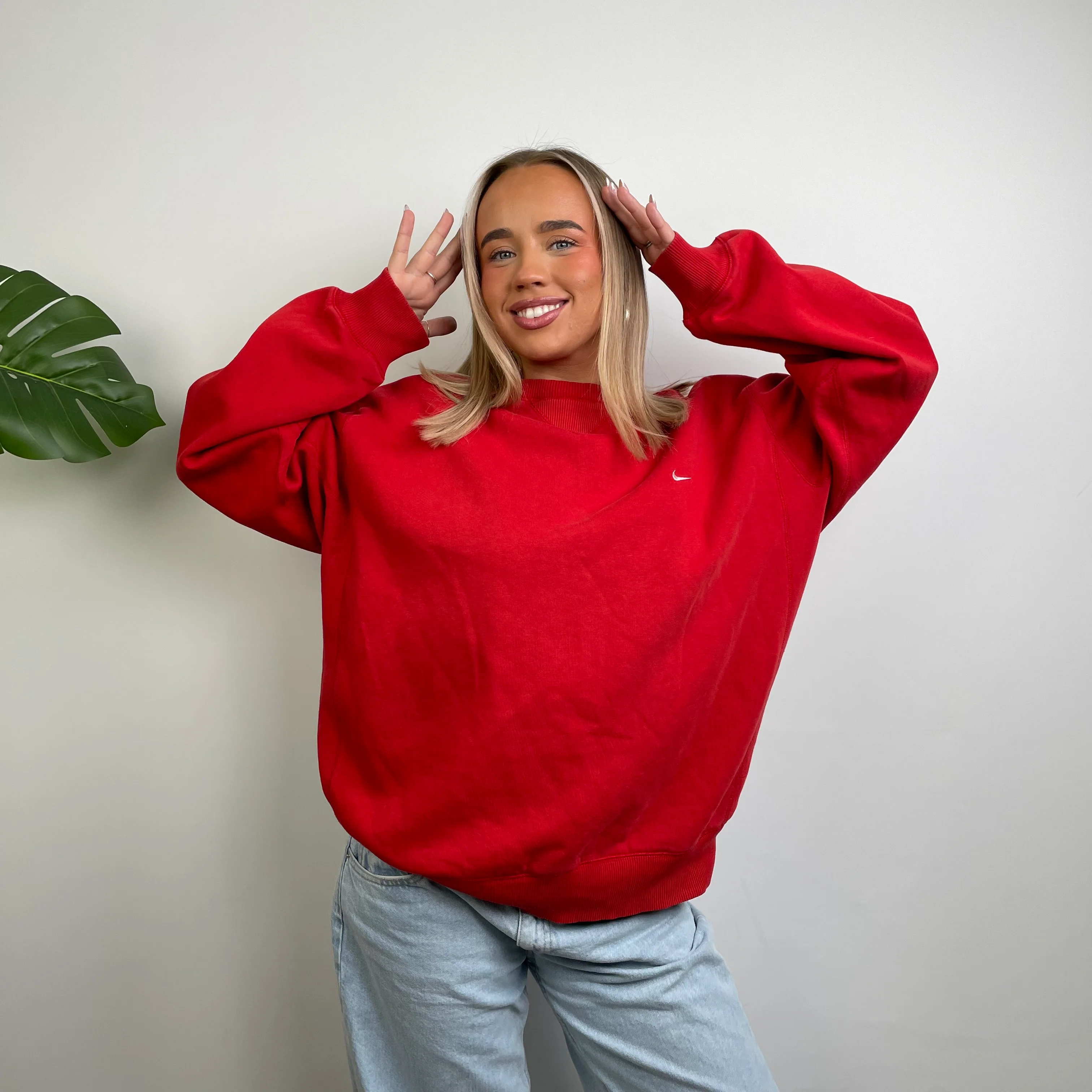 Nike Red Embroidered Swoosh Sweatshirt (S) - Image 17
