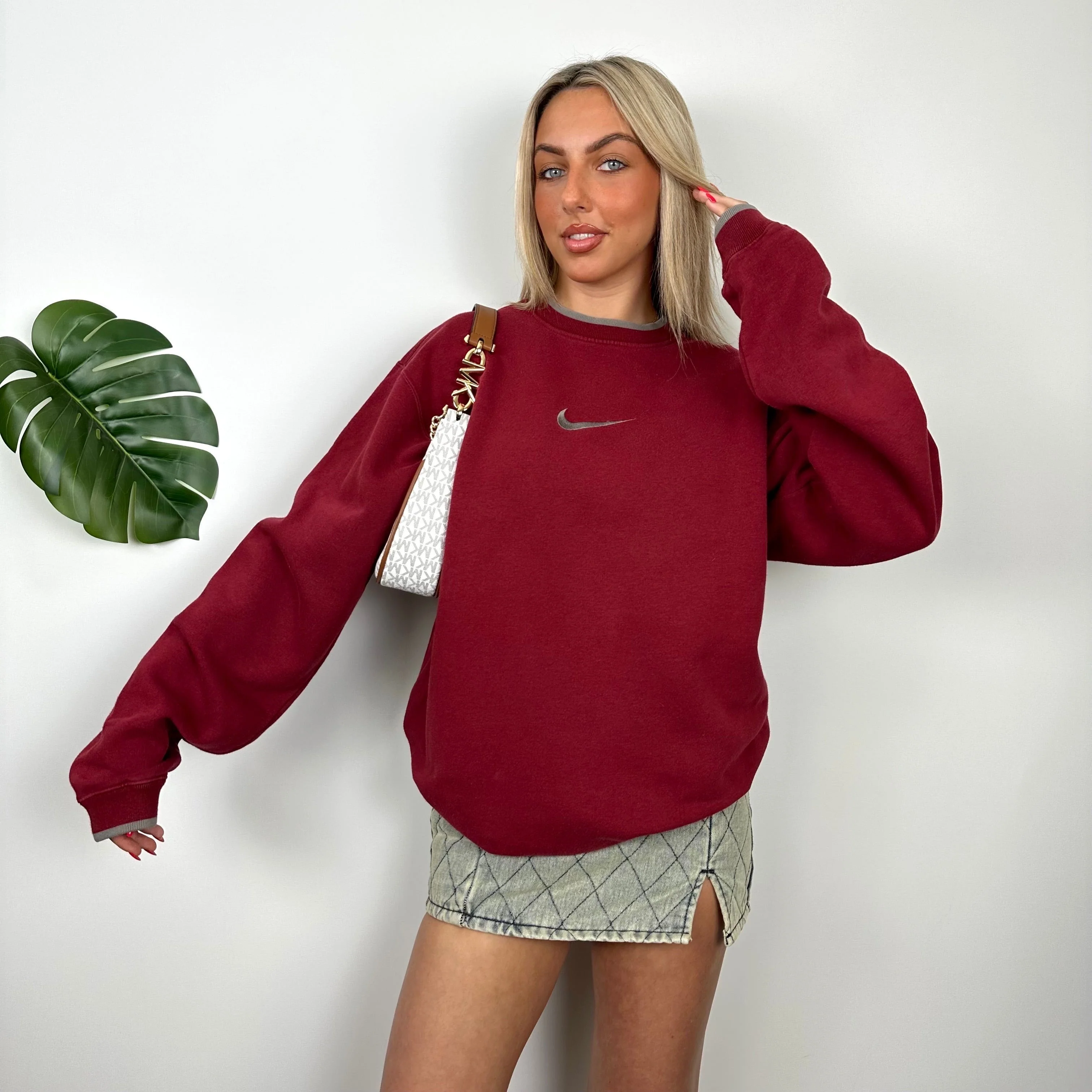 Nike Red Embroidered Swoosh Sweatshirt (XL) - Image 2