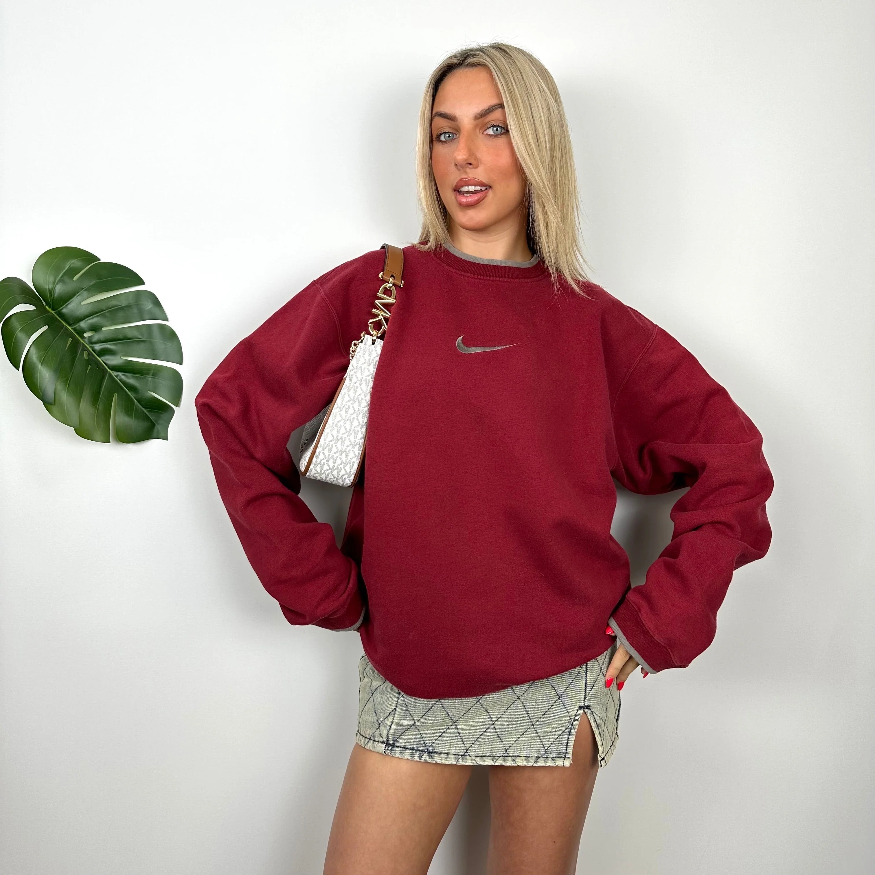Nike Red Embroidered Swoosh Sweatshirt (XL) - Image 4