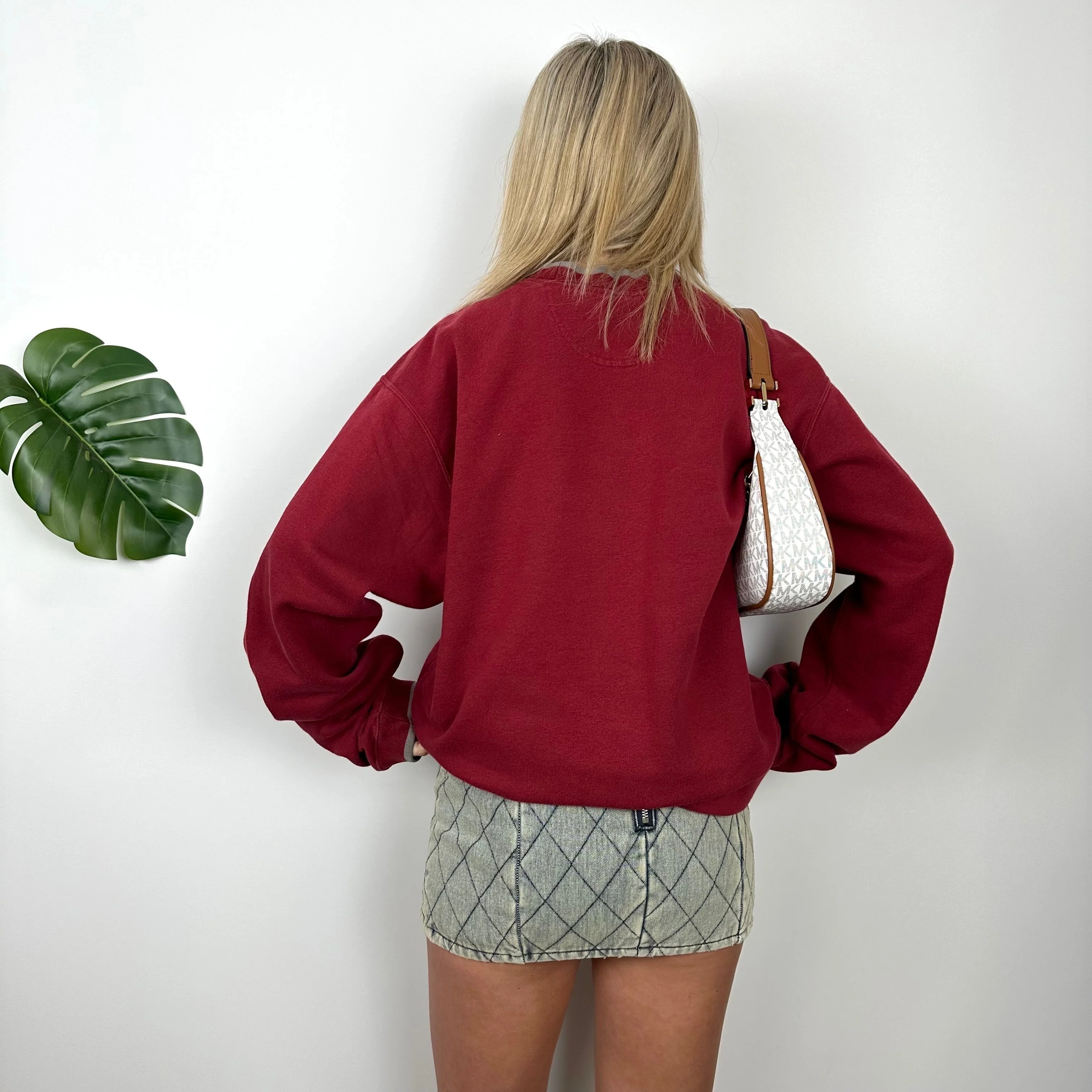 Nike Red Embroidered Swoosh Sweatshirt (XL) - Image 5