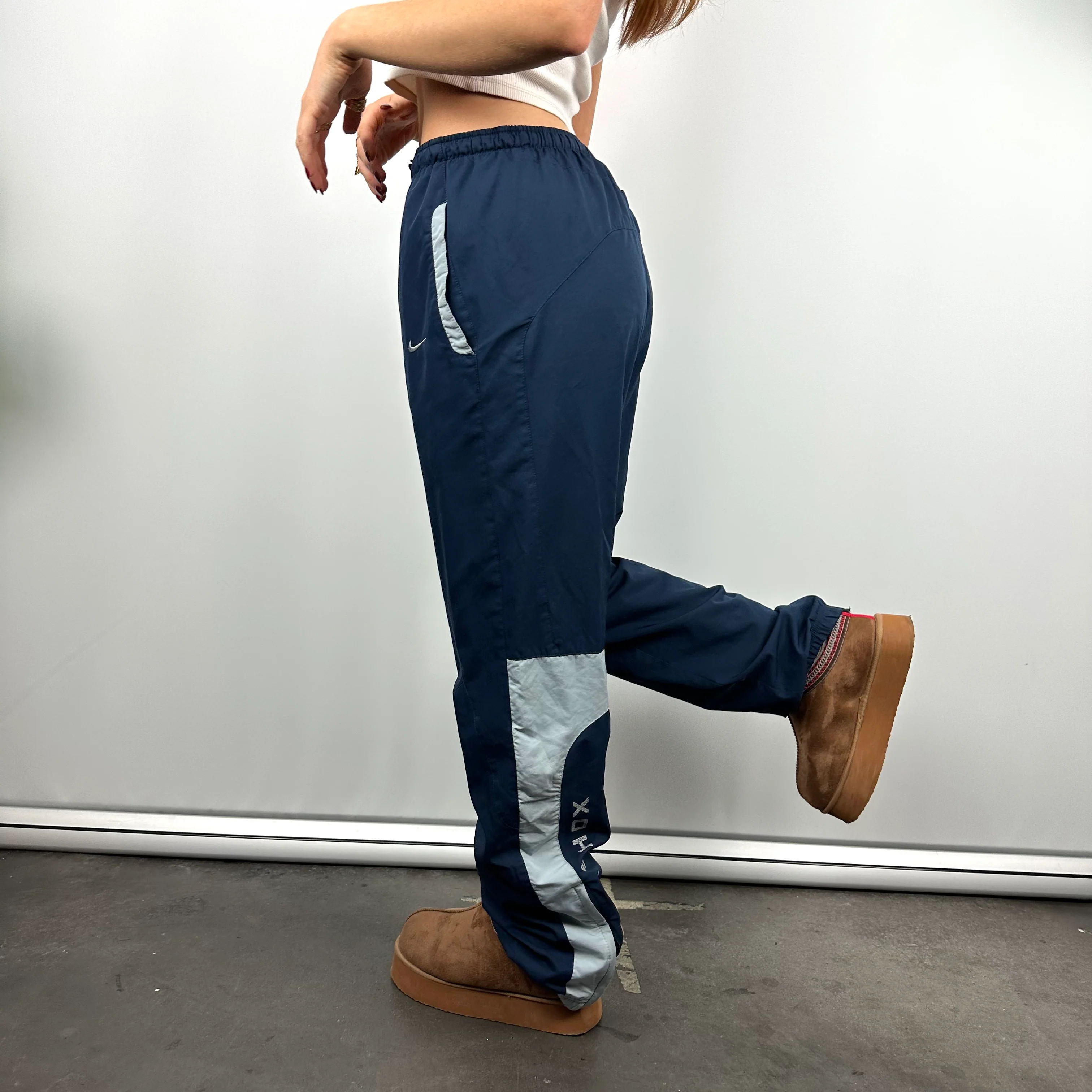 Nike Shox Navy Spell Out Track Pants (S) - Image 4