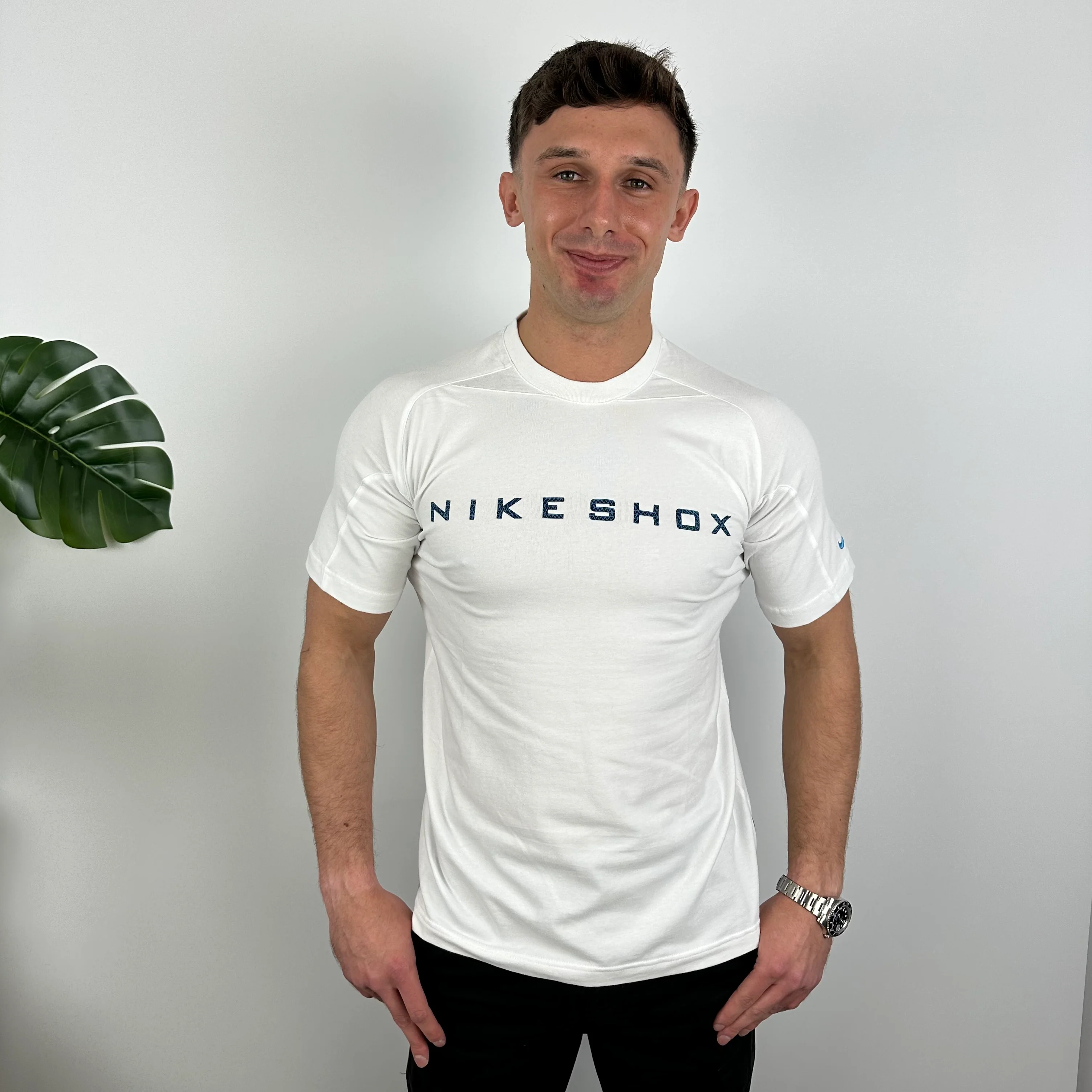 Nike Shox White Spell Out T Shirt (M) - Image 3