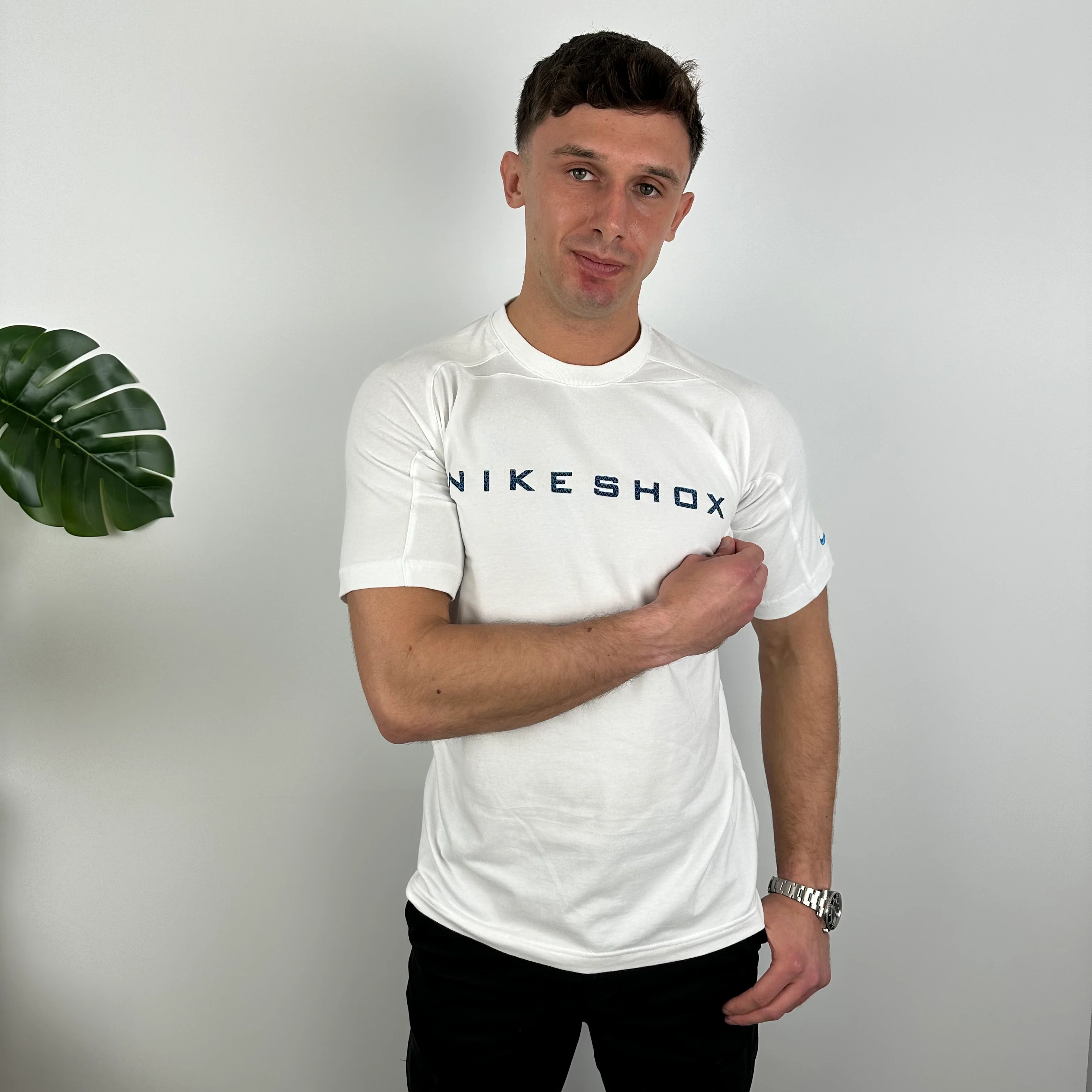 Nike Shox White Spell Out T Shirt (M) - Image 4