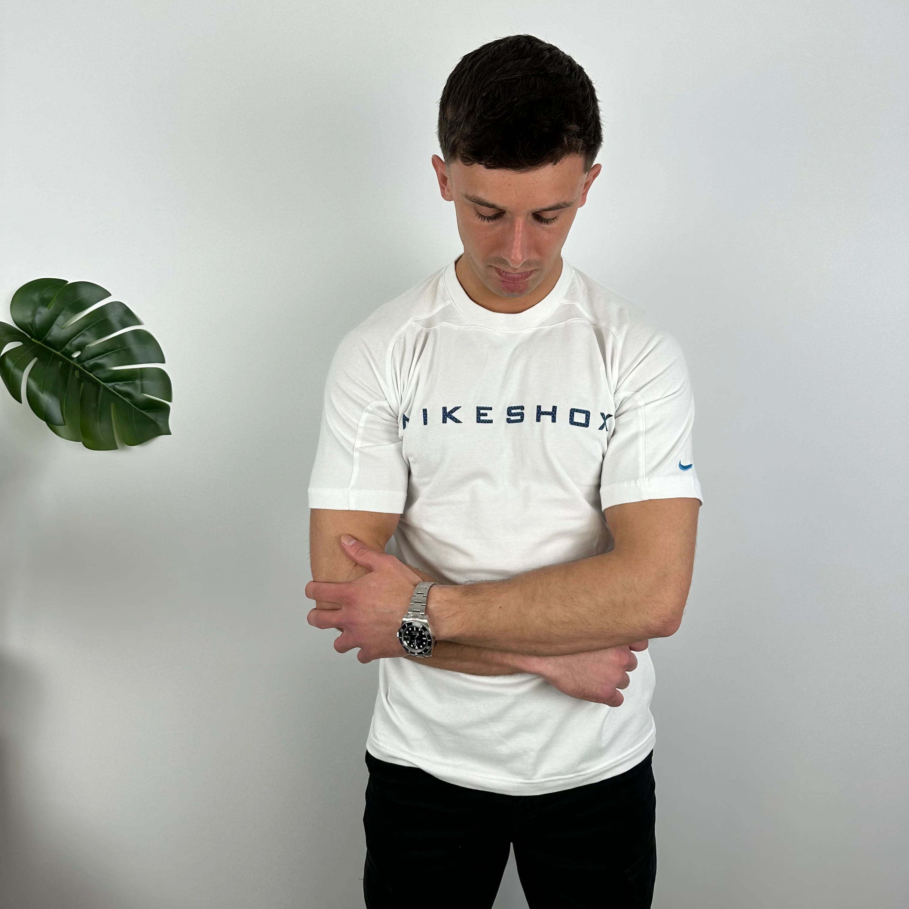 Nike Shox White Spell Out T Shirt (M) - Image 5