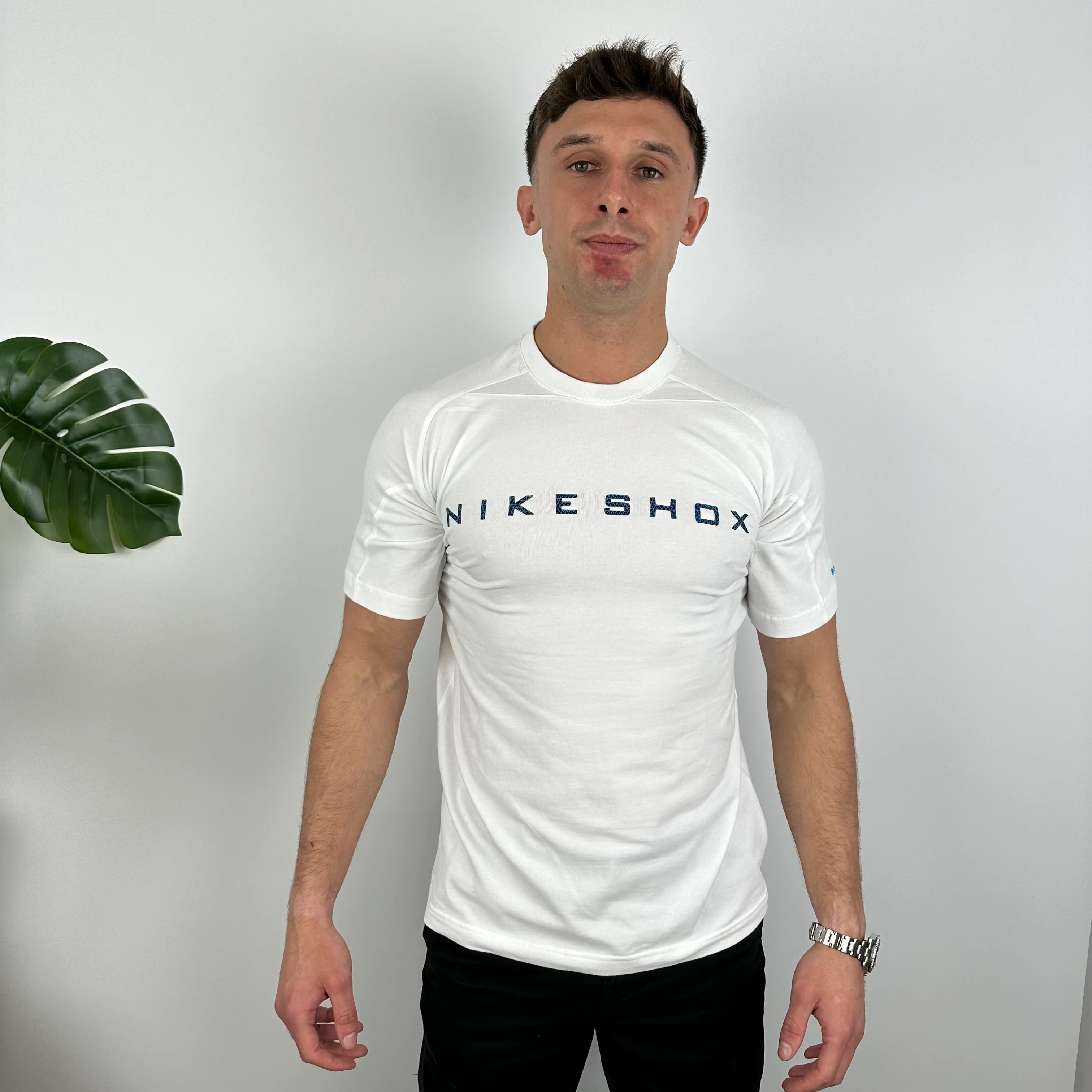 Nike Shox White Spell Out T Shirt (M) - Image 6