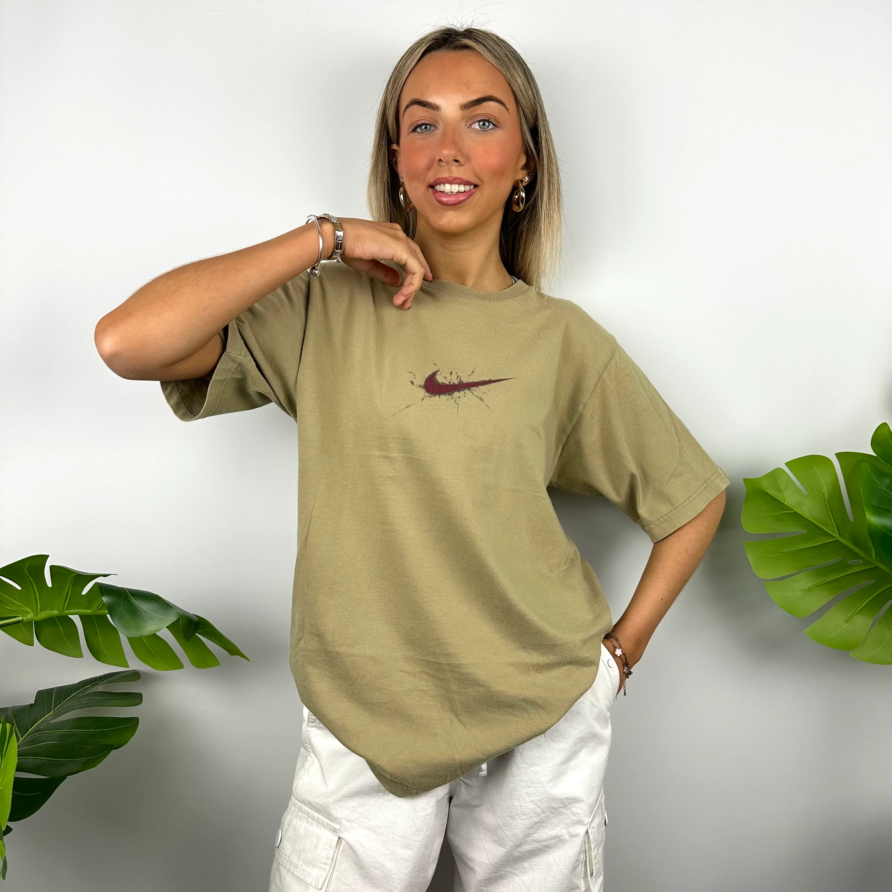 Nike Tan Swoosh T Shirt (L) - Image 2