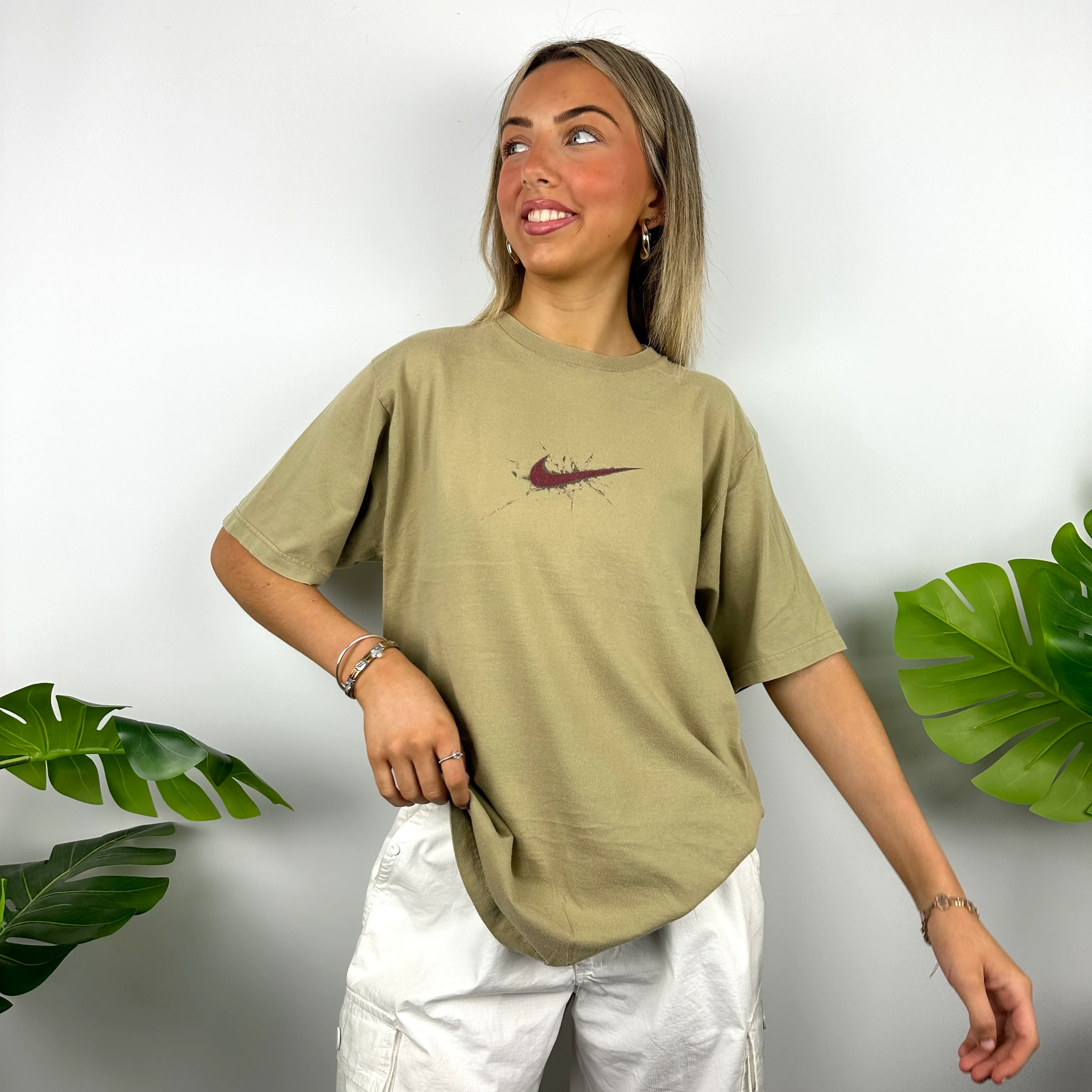 Nike Tan Swoosh T Shirt (L) - Image 3
