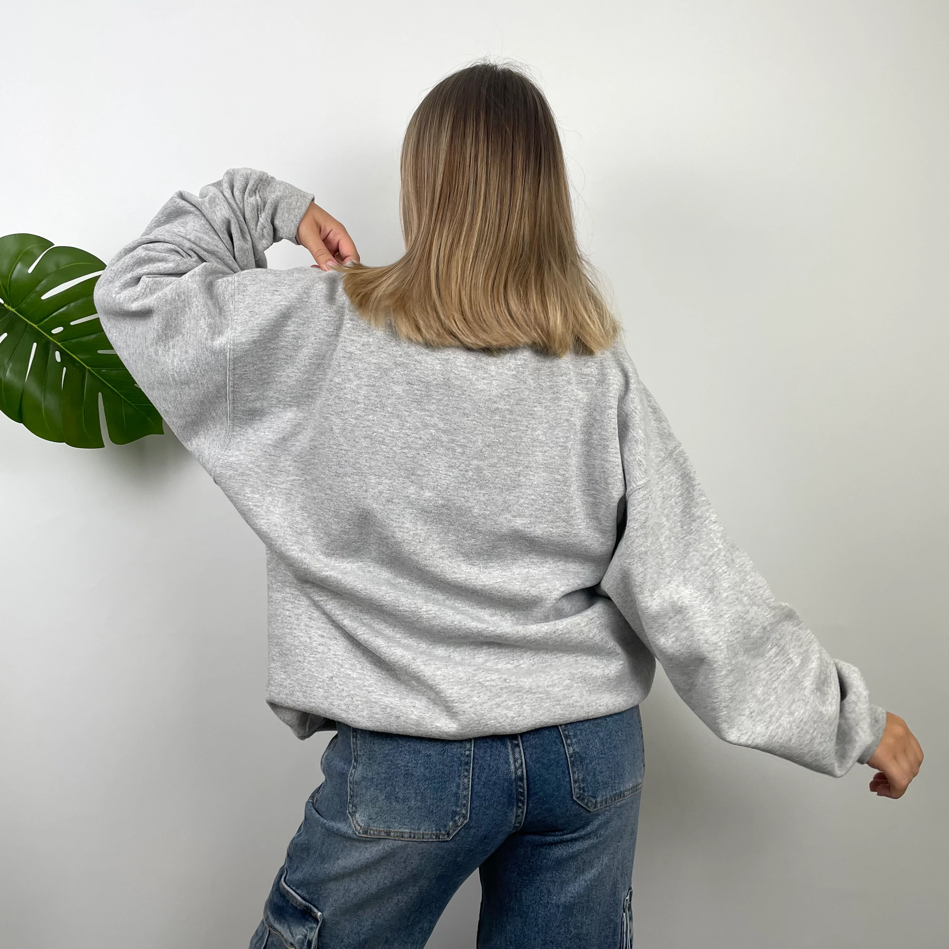 Nike Town Berlin Grey Embroidered Spell Out Sweatshirt (L) - Image 5