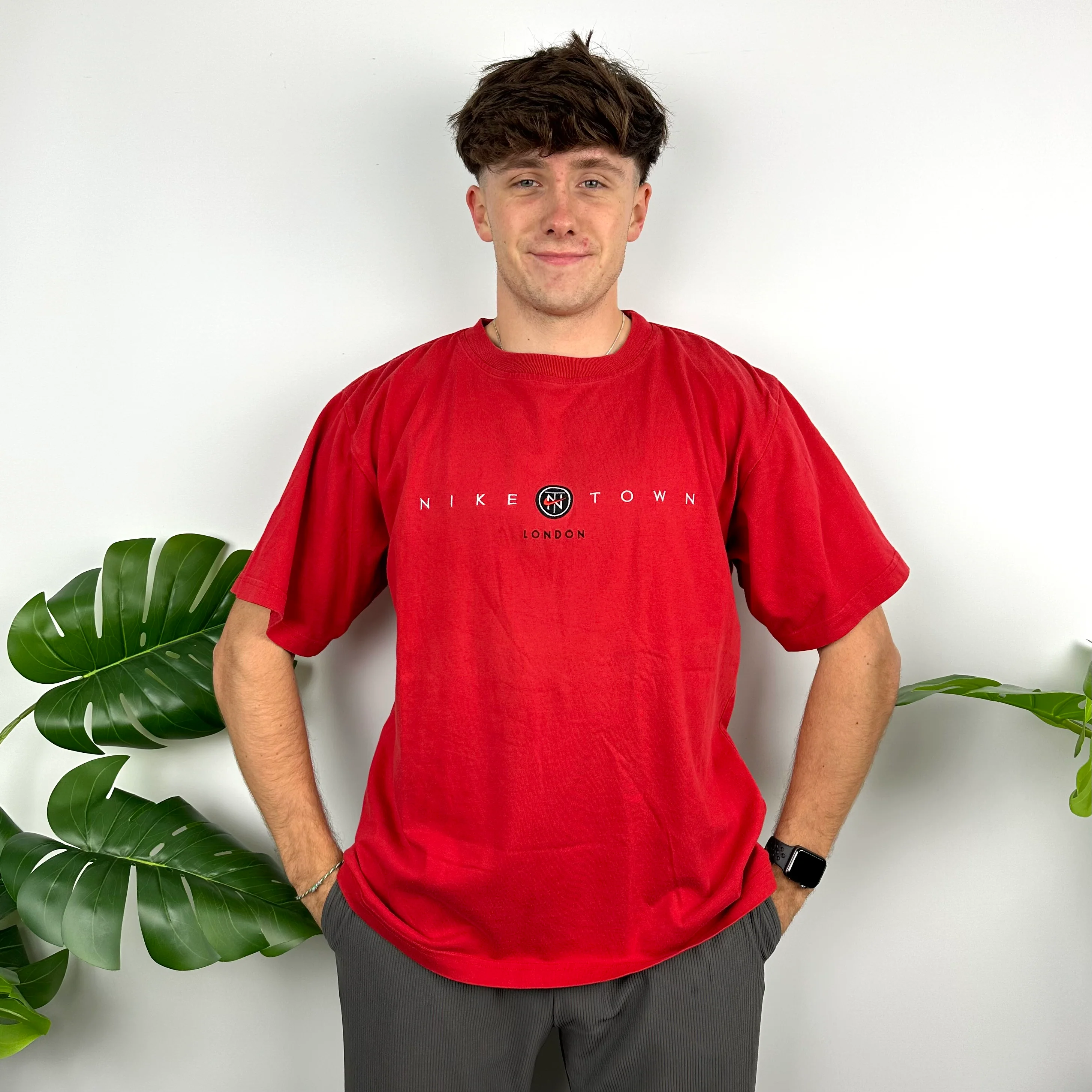 Nike Town London Red Embroidered Spell Out T Shirt (M)