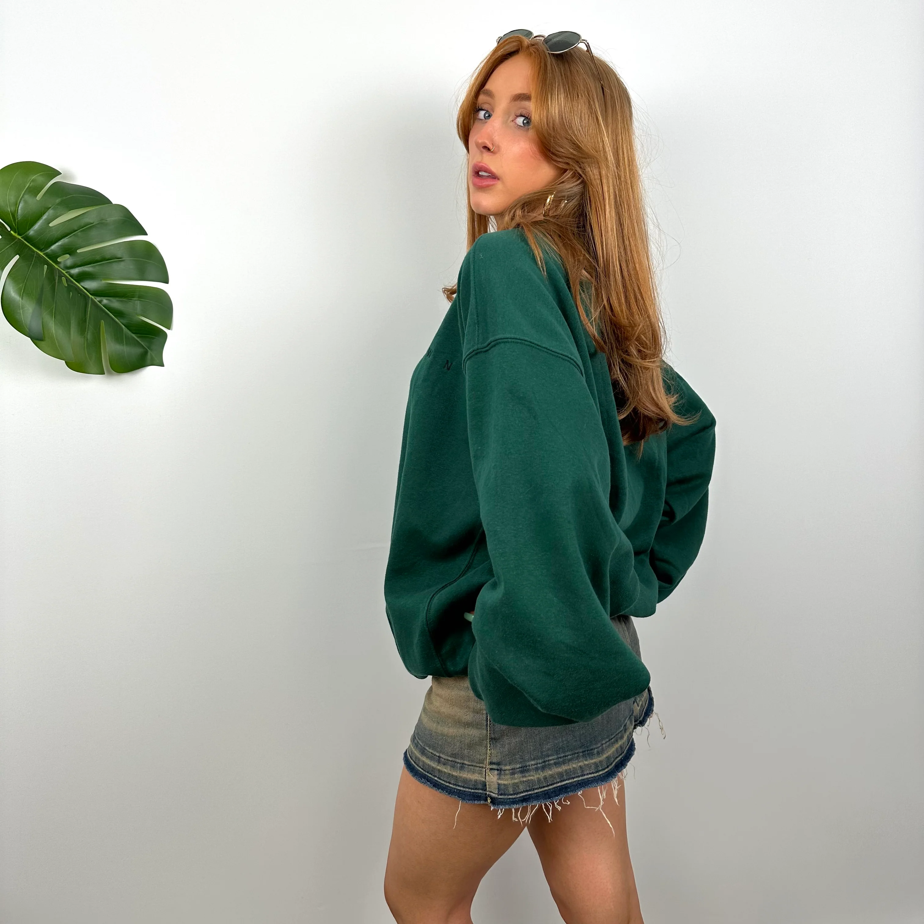 Nike Town Miami Green Embroidered Spell Out Sweatshirt (L) - Image 4