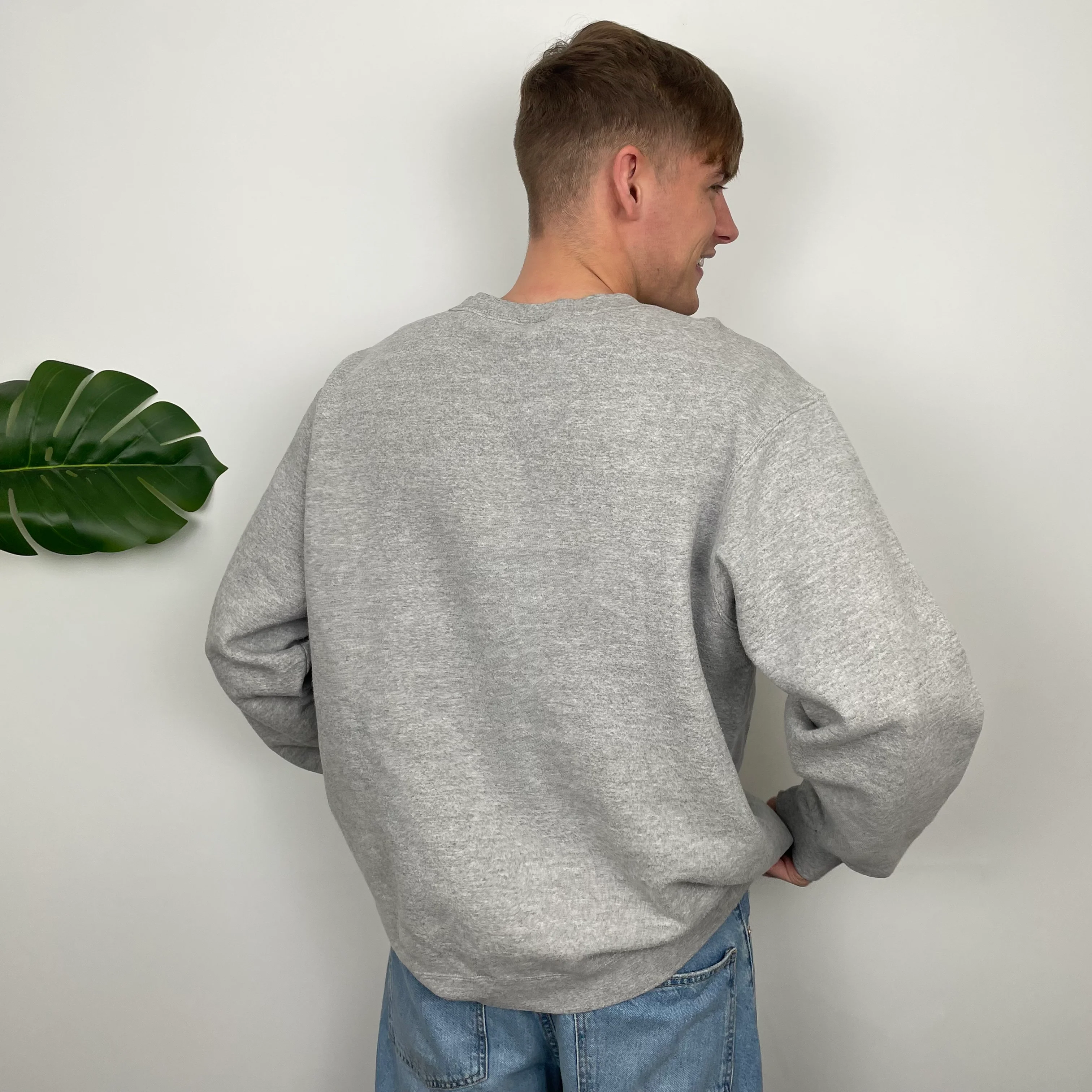 Nike Town New York Grey Embroidered Spell Out Sweatshirt (XL) - Image 2