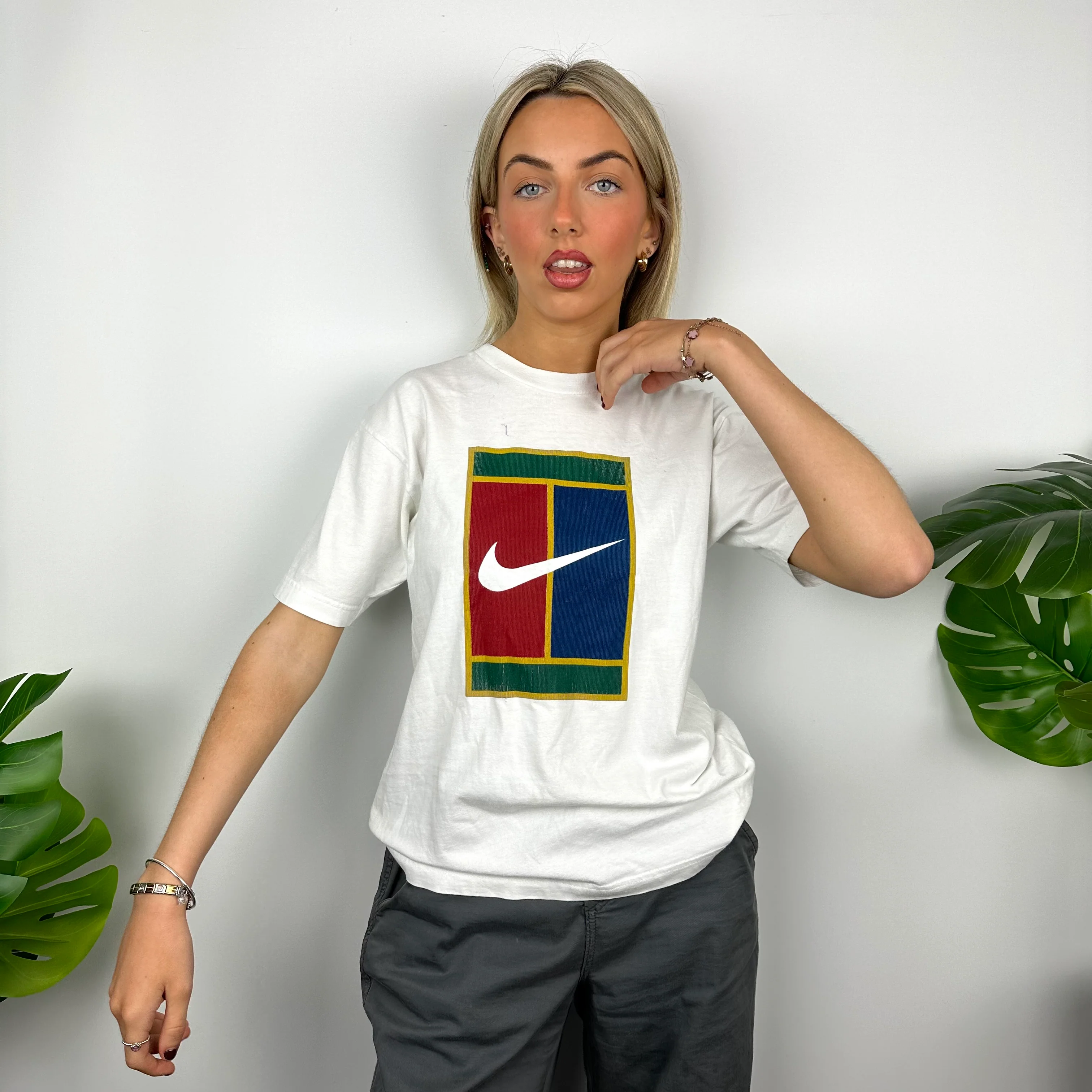 Nike White Challenge Court Swoosh T Shirt (S) - Image 3