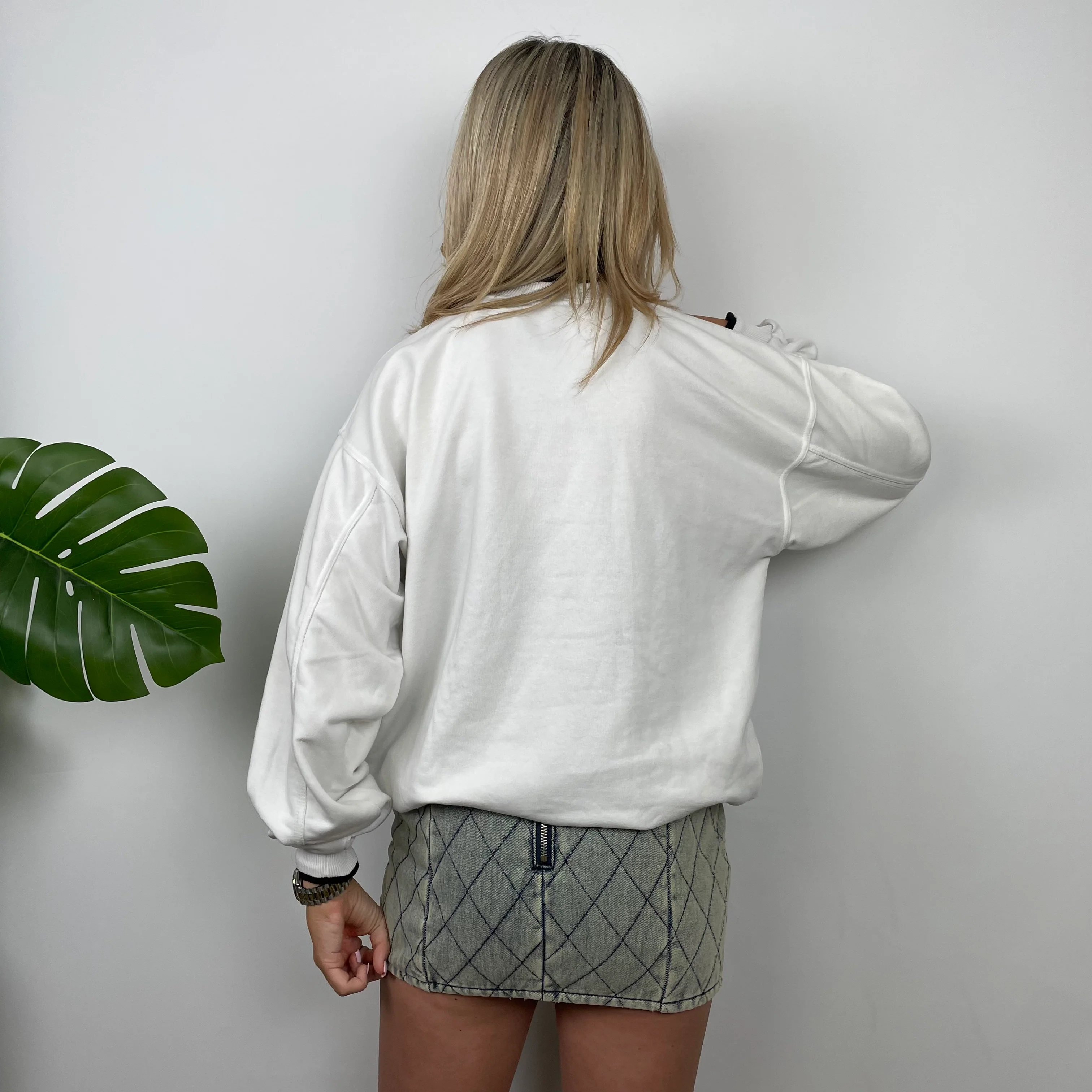 Nike White Embroidered Centre Swoosh Sweatshirt (M) - Image 8