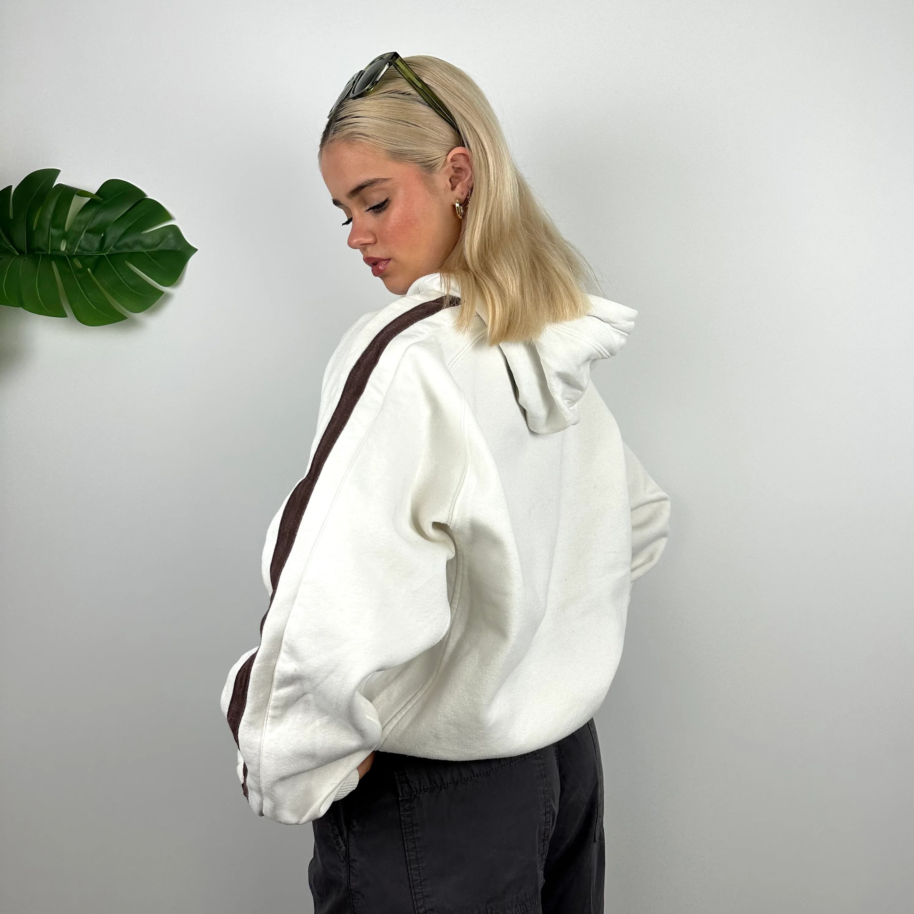 Nike White Embroidered Spell Out Hoodie (M) - Image 7