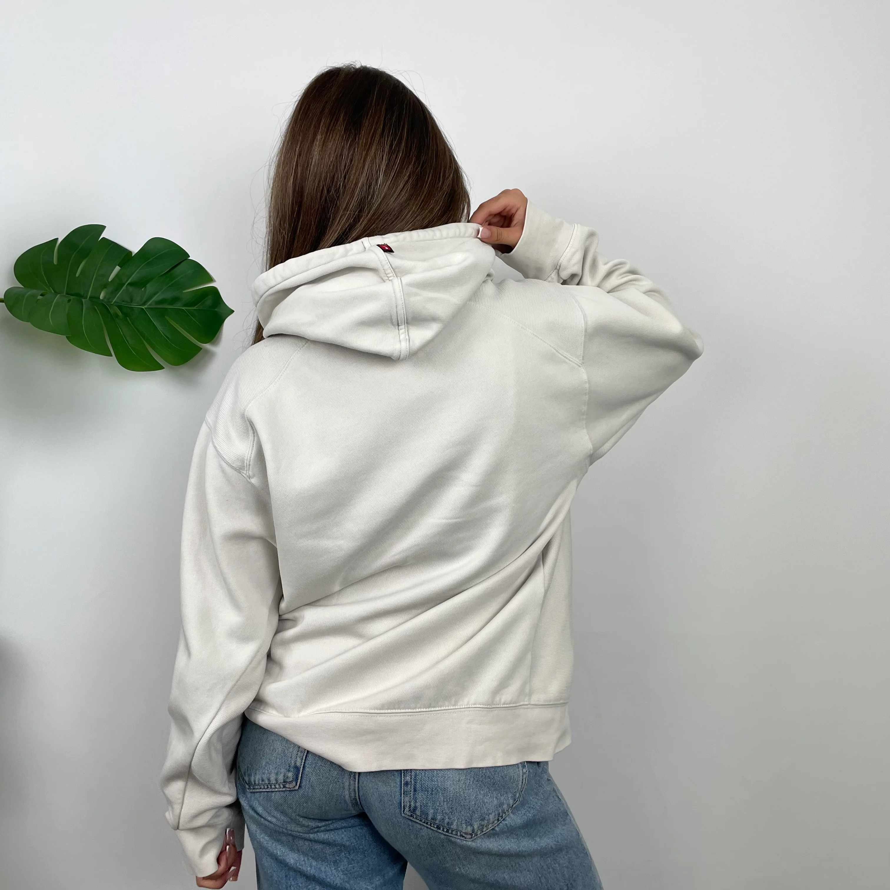 Nike White Embroidered Spell Out Hoodie (M) - Image 8