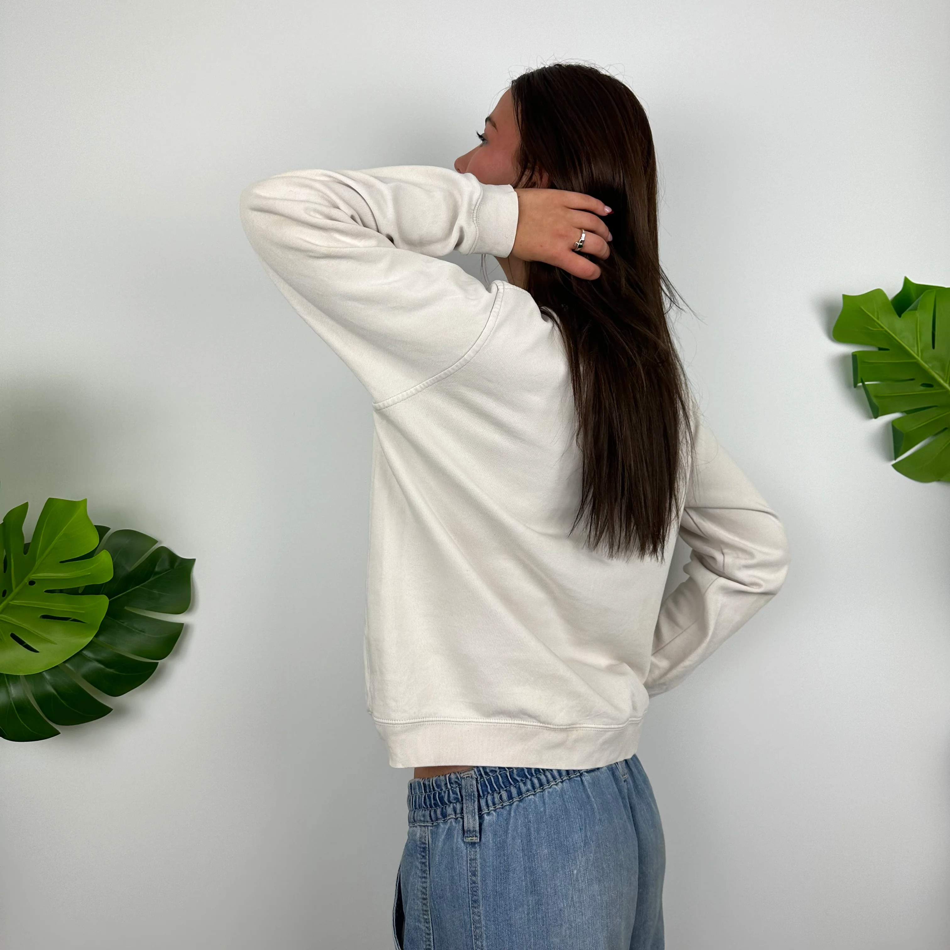 Nike White Embroidered Spell Out Sweatshirt (S) - Image 7