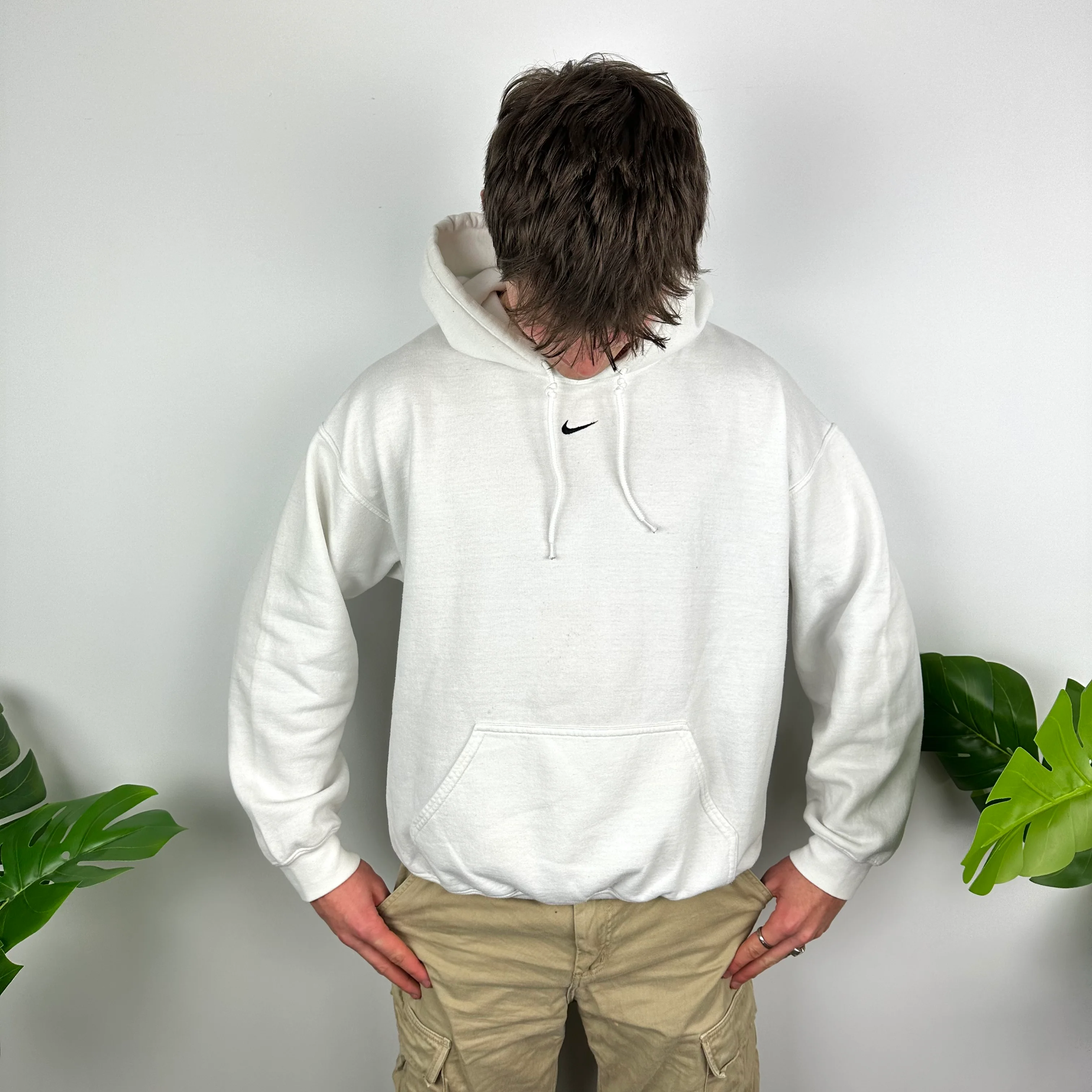 Nike White Embroidered Centre Swoosh Hoodie As Worn By Travis Scott (M) - Image 6
