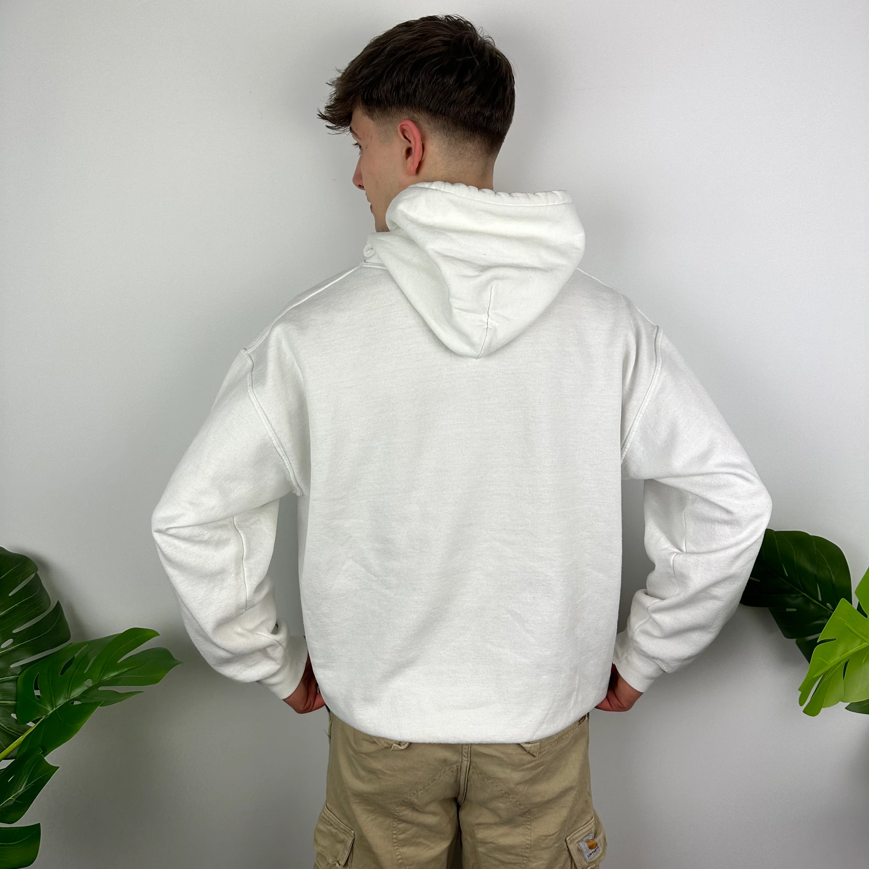 Nike White Embroidered Centre Swoosh Hoodie As Worn By Travis Scott (M) - Image 8