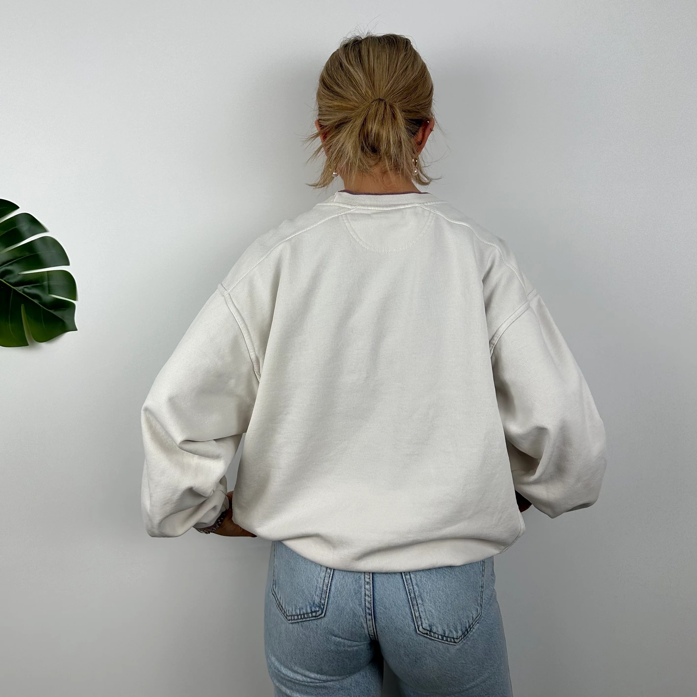 Nike White Embroidered Swoosh Sweatshirt (M) - Image 6