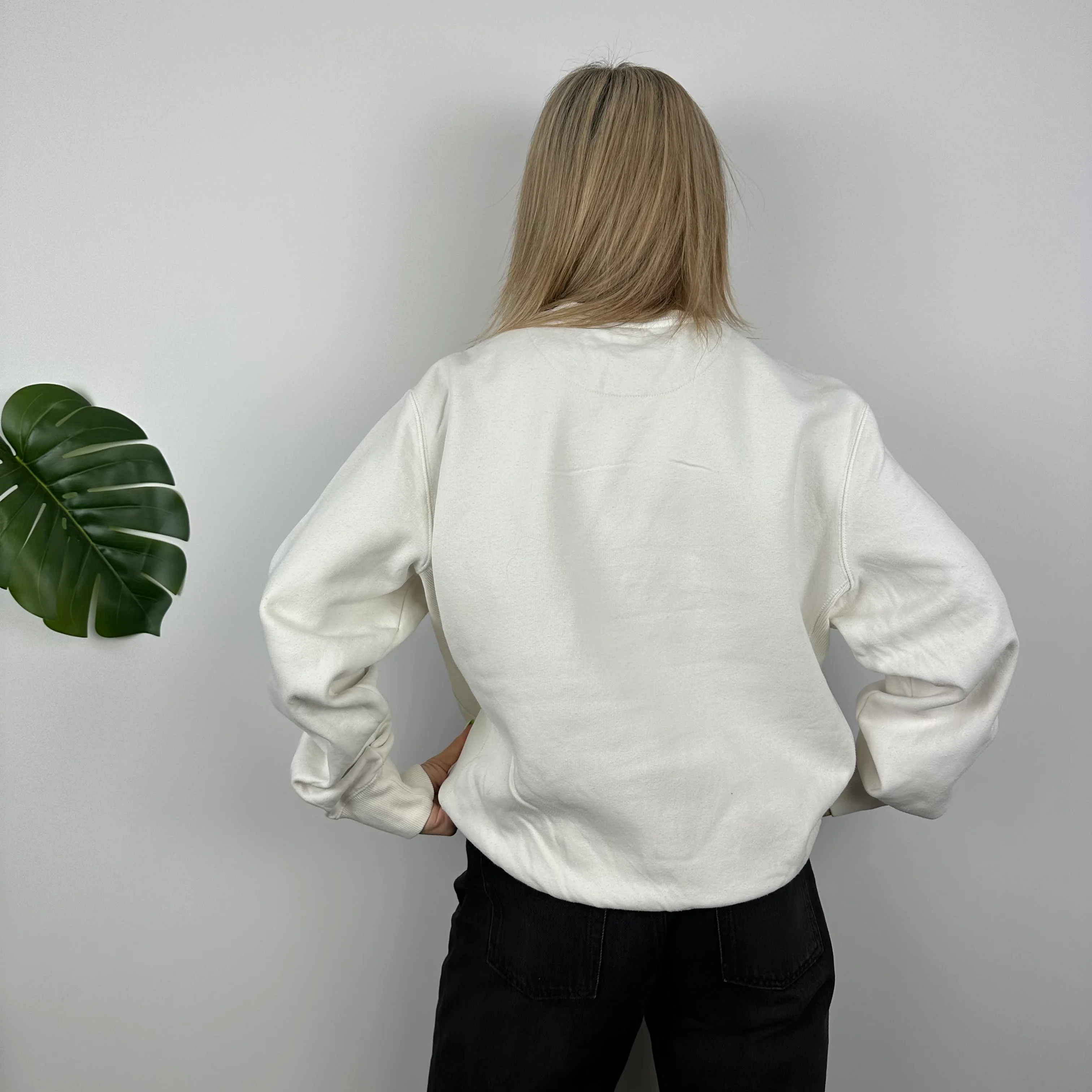 Nike White Embroidered Swoosh Sweatshirt (L) - Image 7