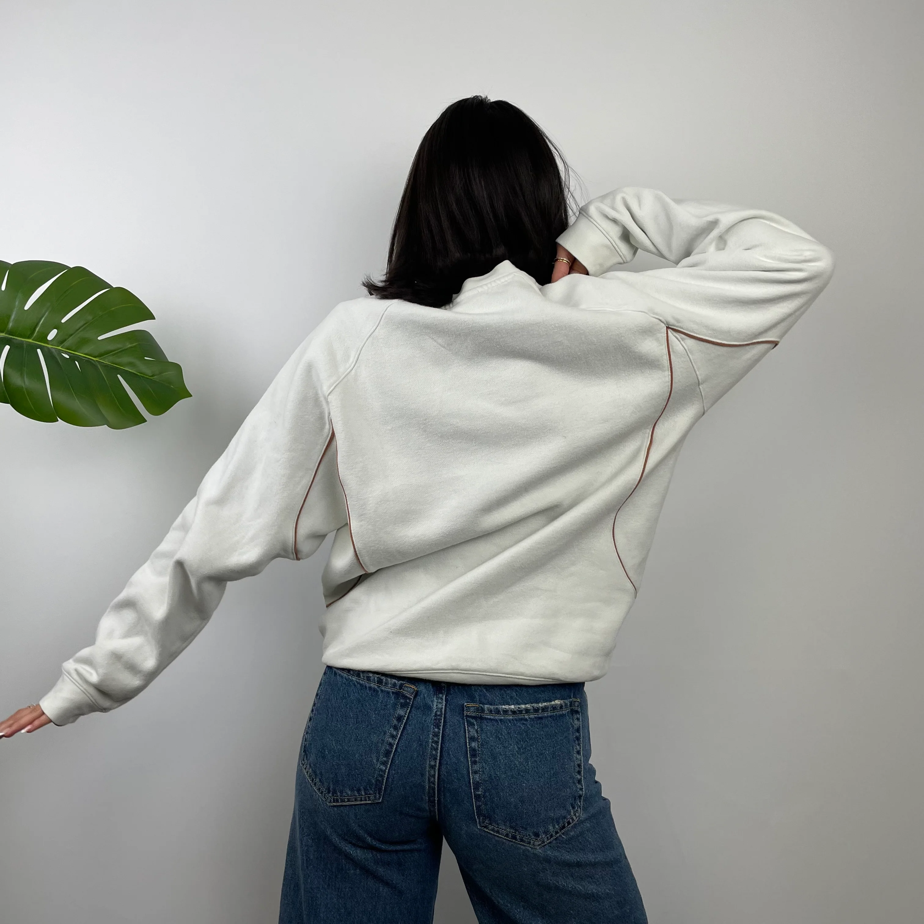 Nike White Embroidered Swoosh Sweatshirt (M) - Image 8