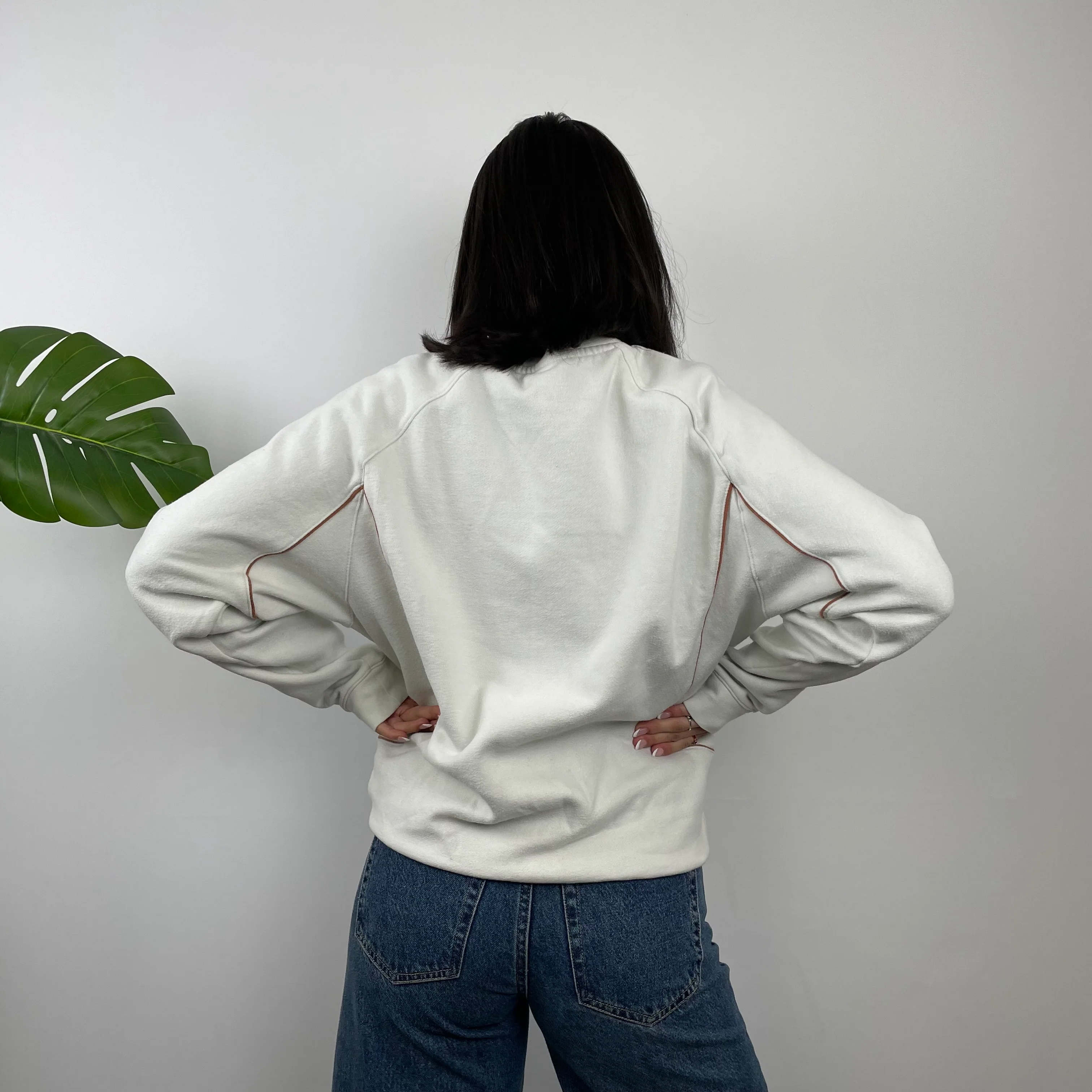 Nike White Embroidered Swoosh Sweatshirt (M) - Image 9