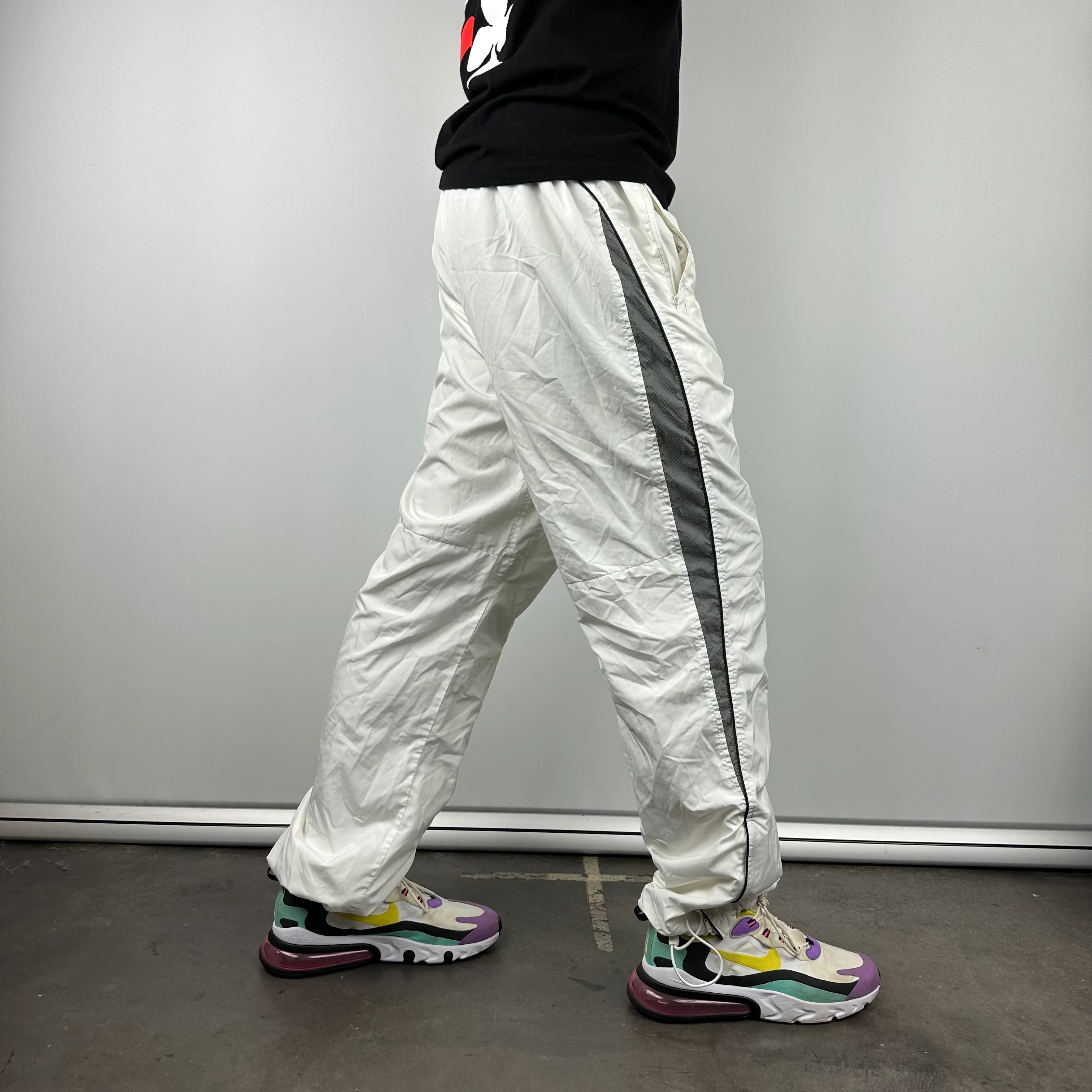Nike White Embroidered Swoosh Track Pants (XL) - Image 3