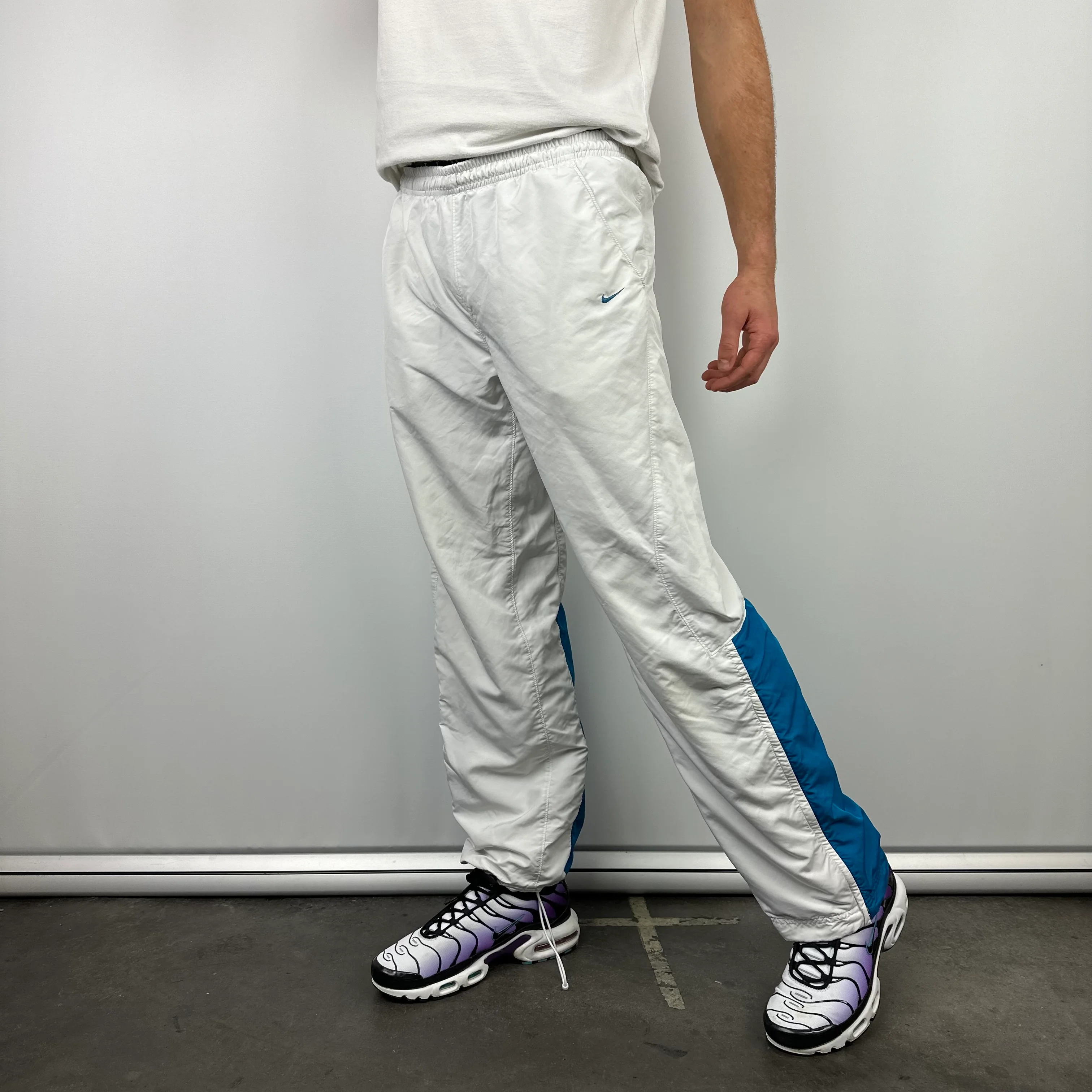 Nike White Embroidered Swoosh Track Pants (M) - Image 2