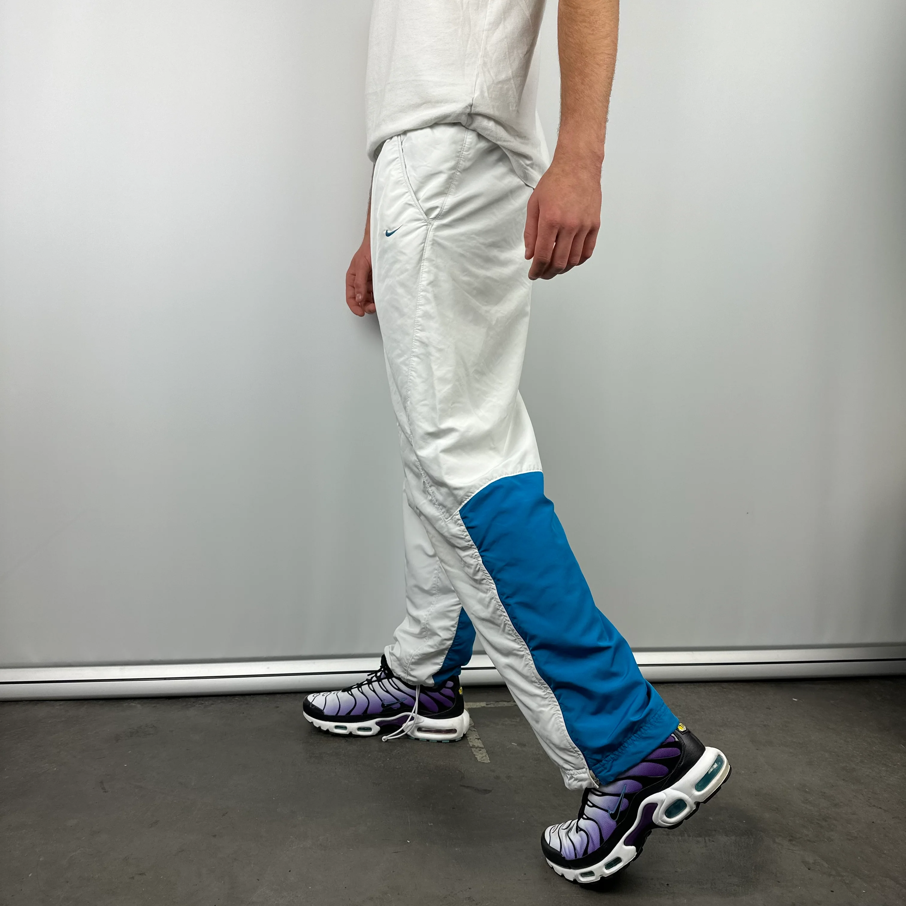 Nike White Embroidered Swoosh Track Pants (M) - Image 3