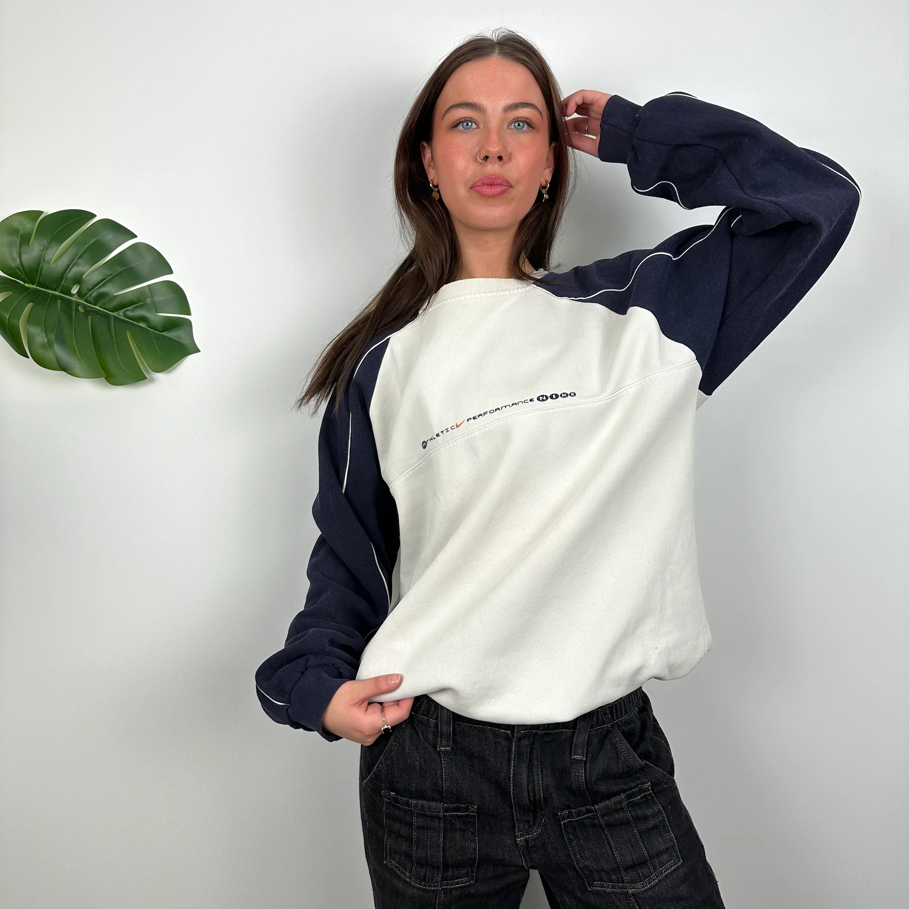 Nike White Spell Out Sweatshirt (L) - Image 3