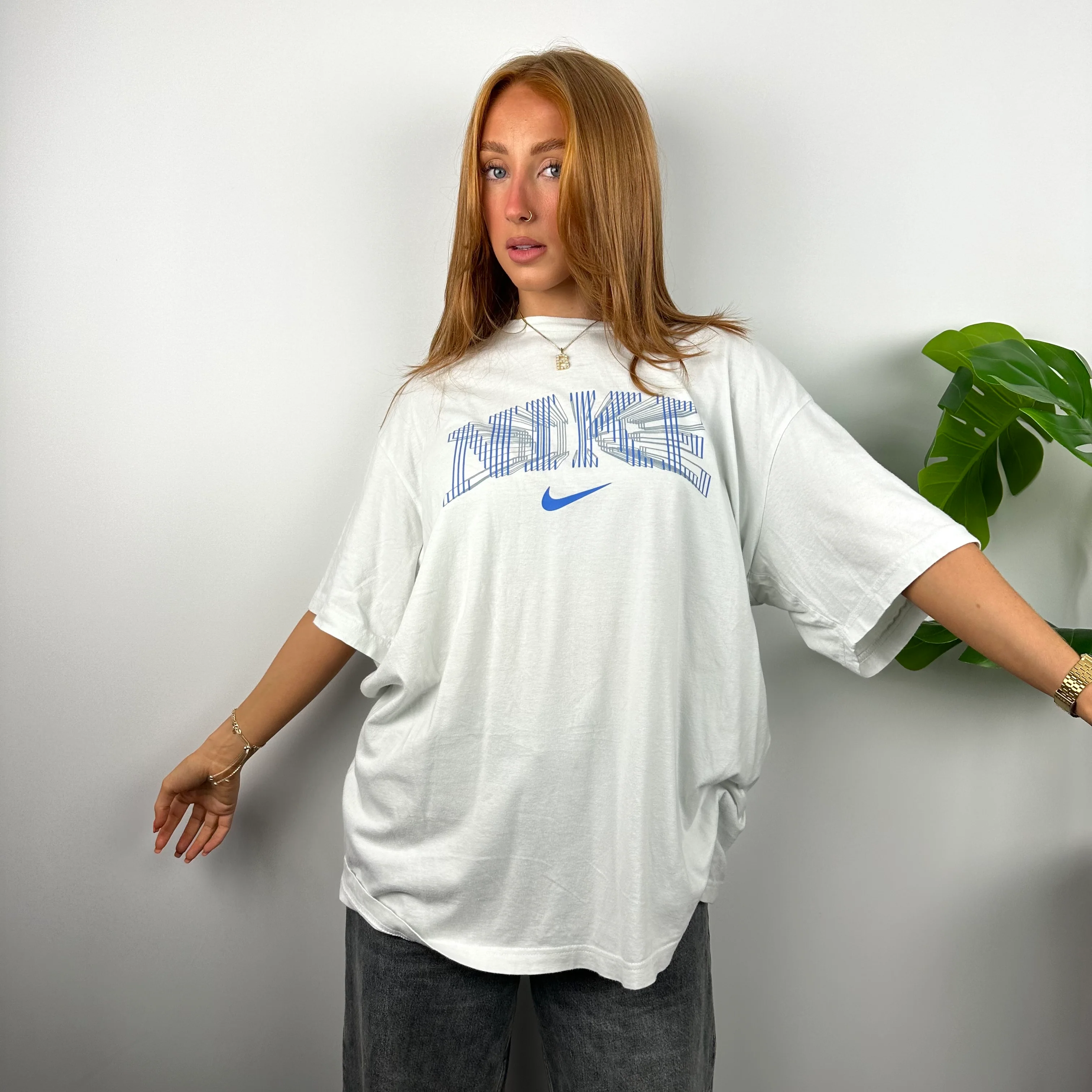 Nike White Spell Out T Shirt (XL)