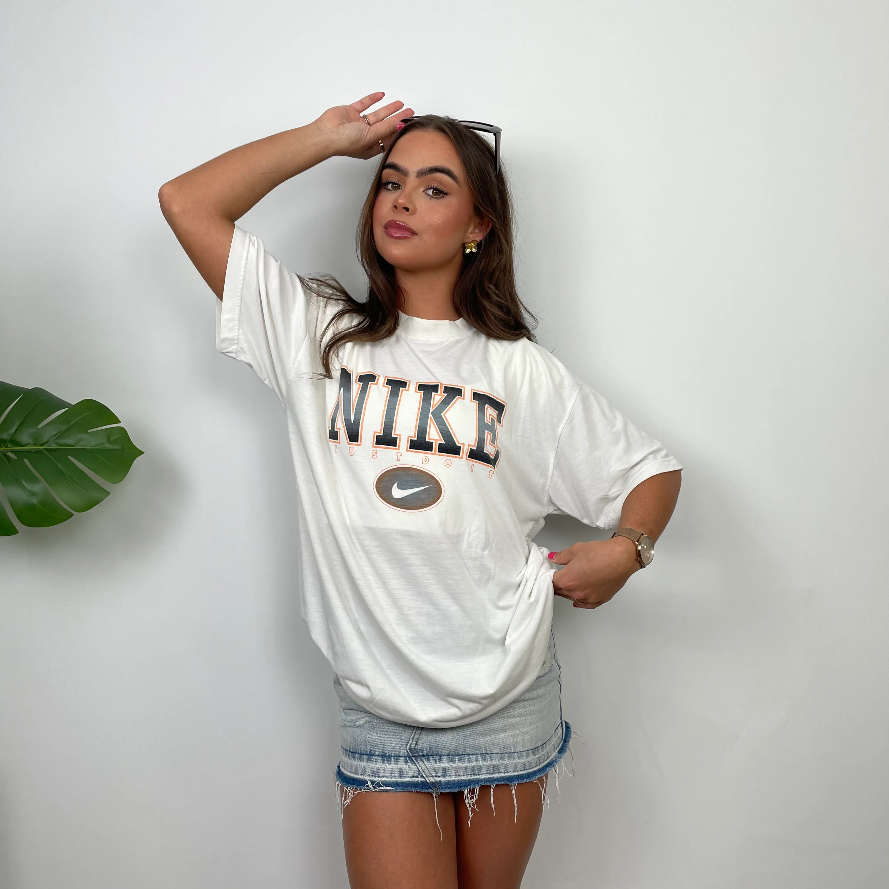 Nike White Spell Out T Shirt (L) - Image 5