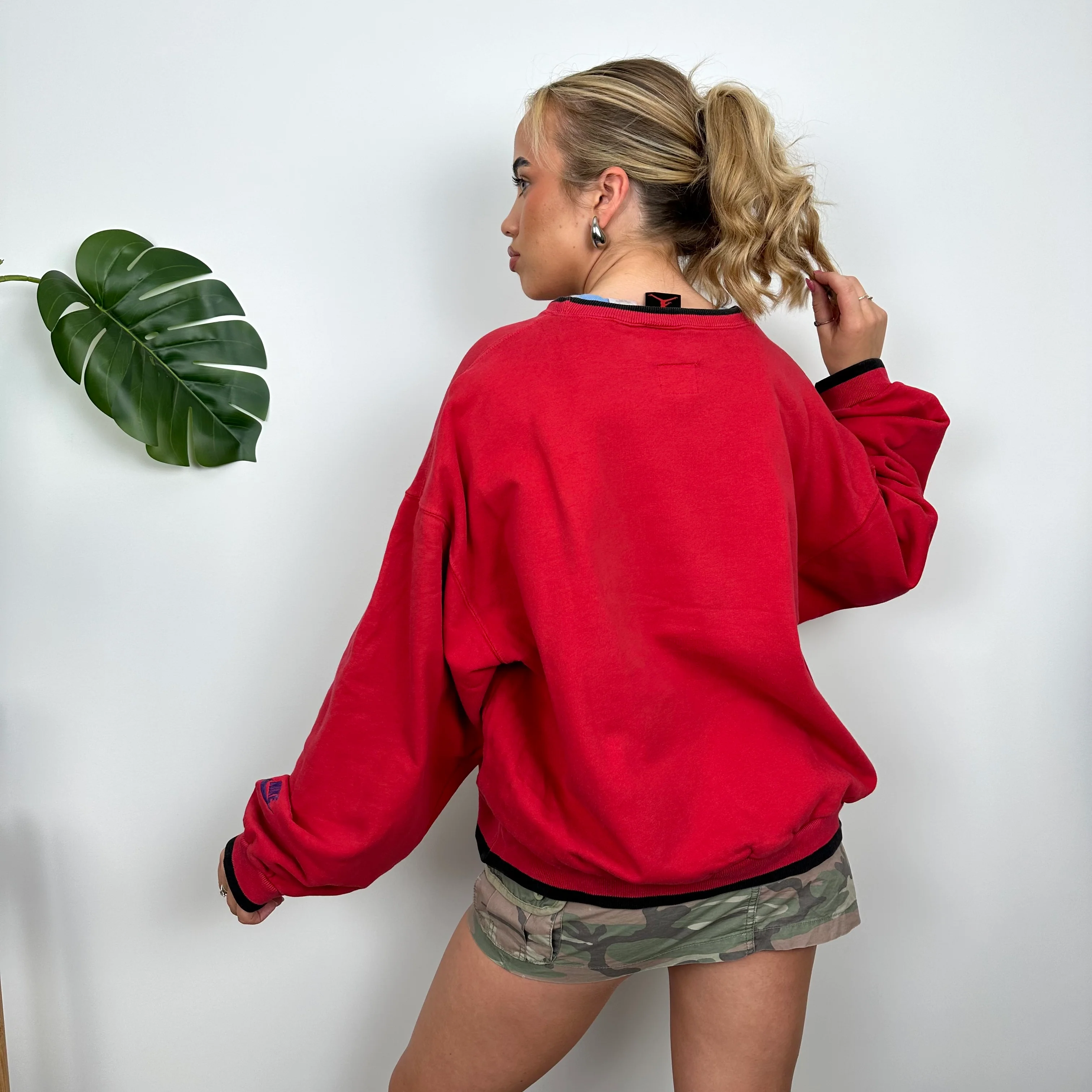 Nike x Air Jordan Red Embroidered Spell Out Sweatshirt (S) - Image 6