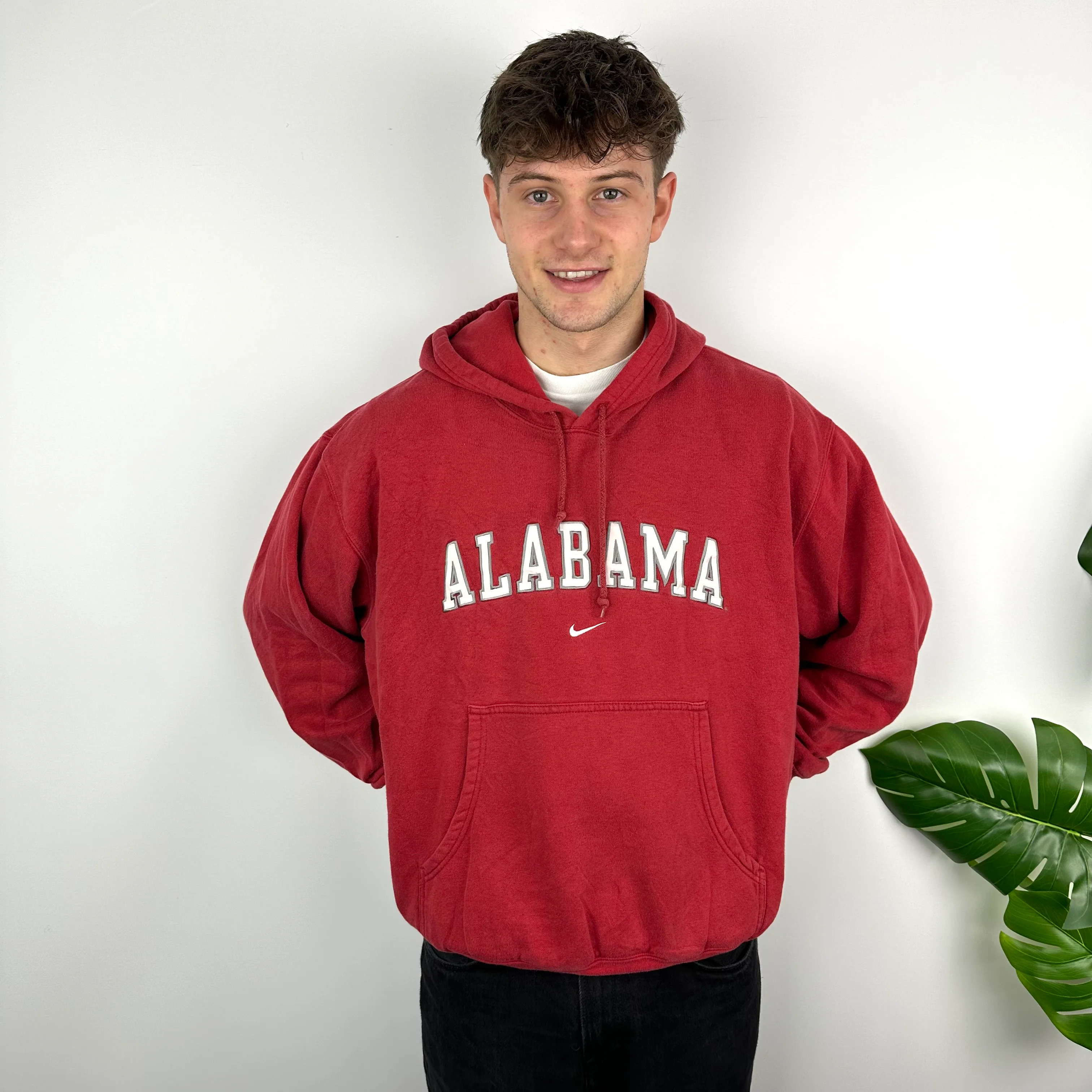 Nike x Alabama Red Embroidered Spell Out Hoodie (L) - Image 2
