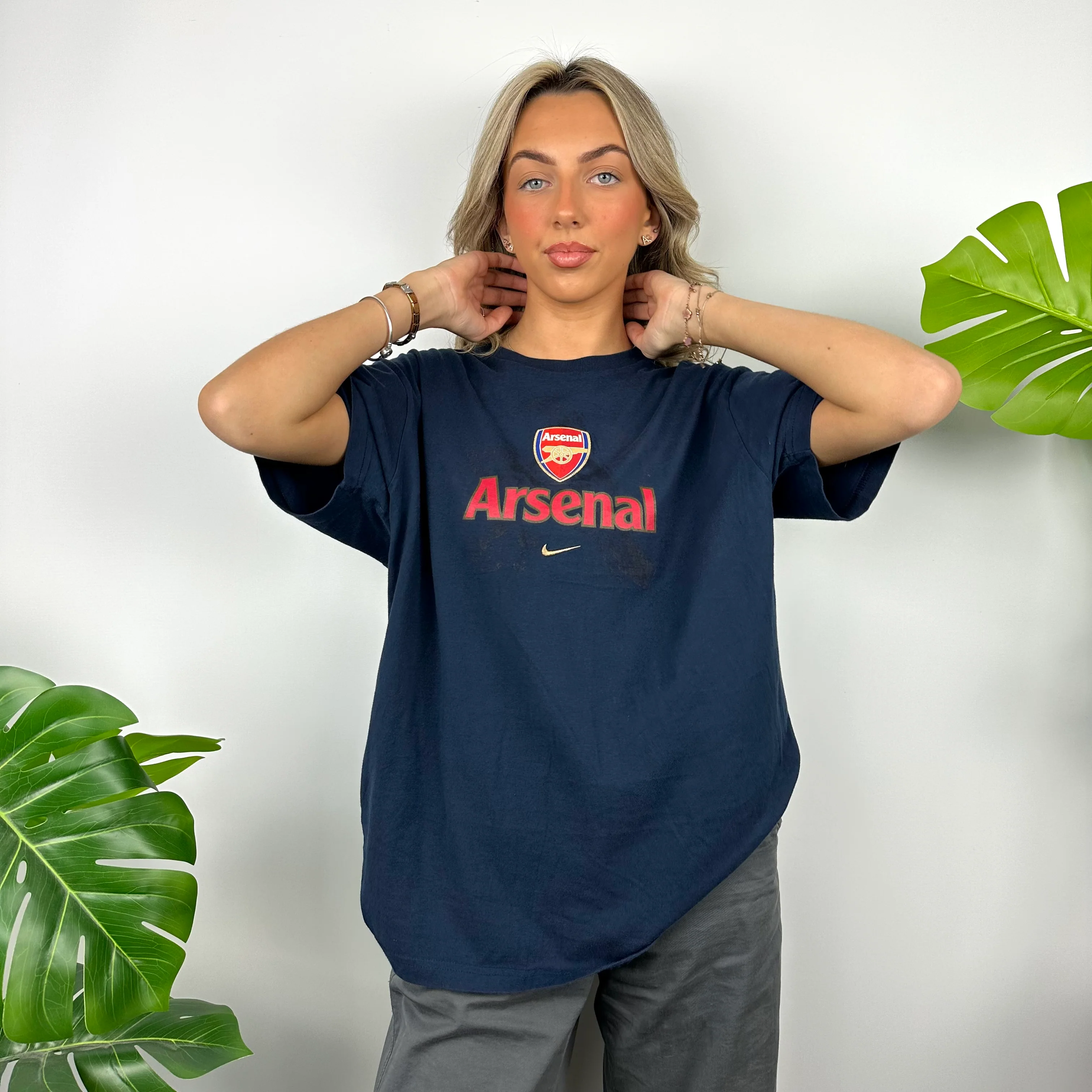 Nike x Arsenal RARE Navy Spell Out T Shirt (L)