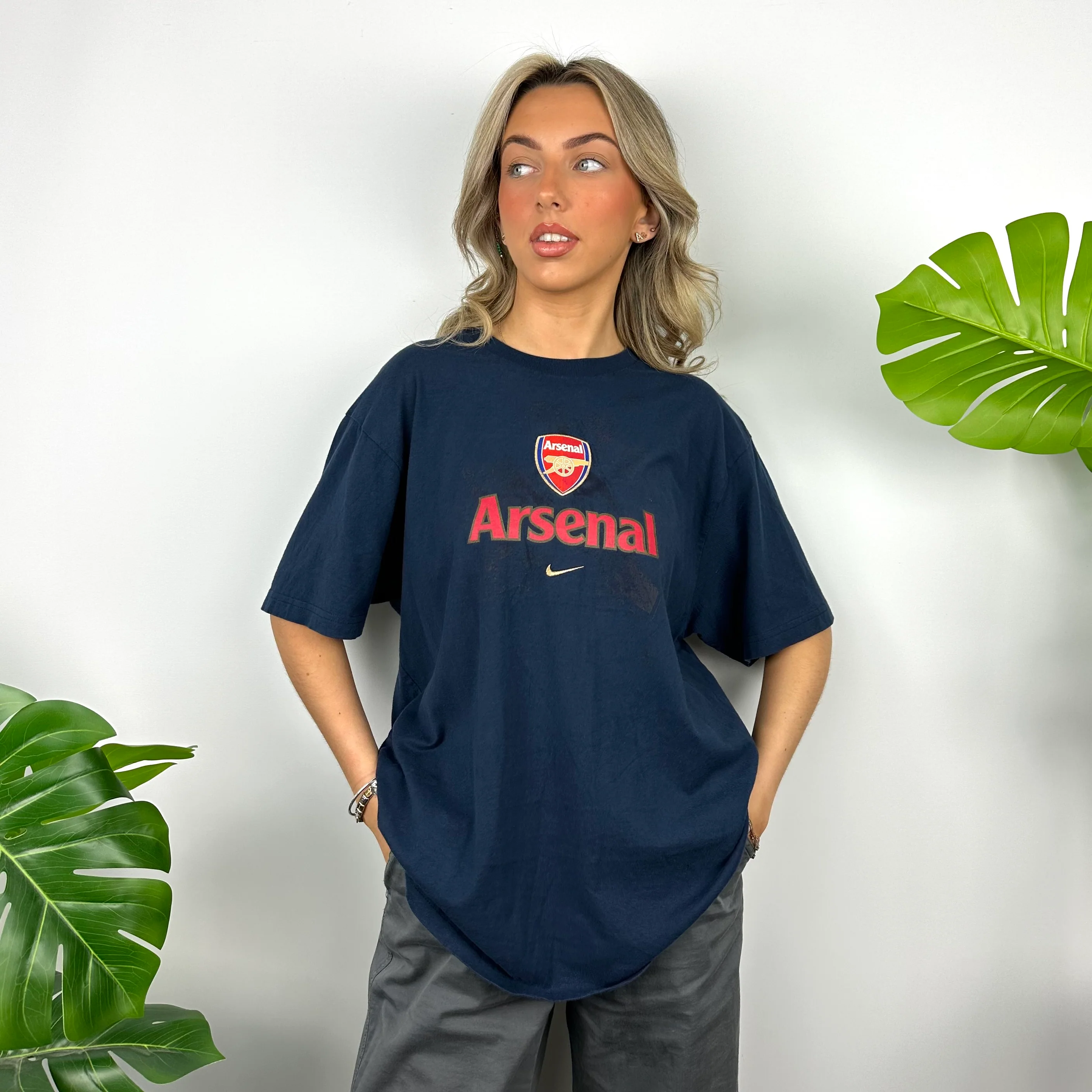 Nike x Arsenal RARE Navy Spell Out T Shirt (L) - Image 3