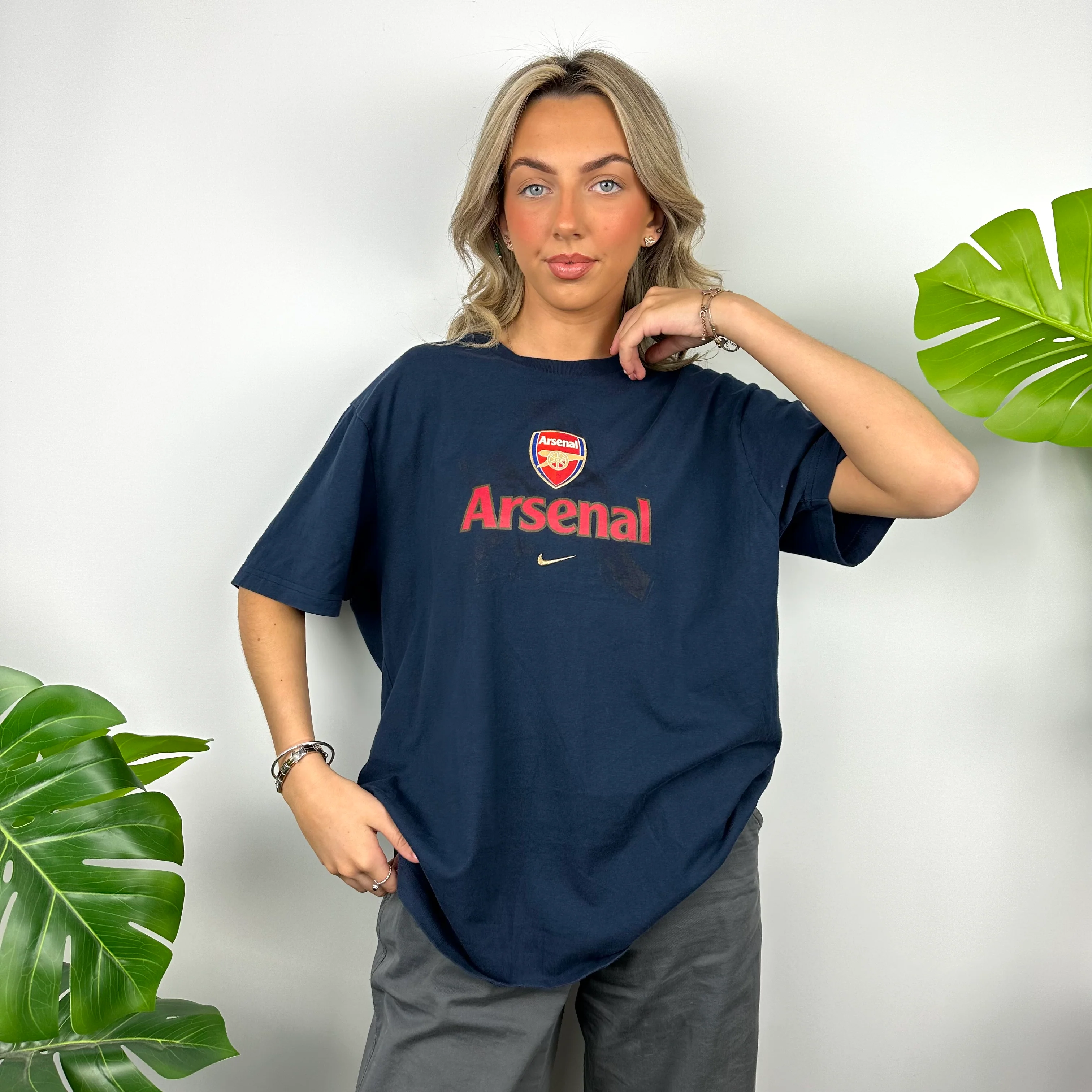 Nike x Arsenal RARE Navy Spell Out T Shirt (L) - Image 4