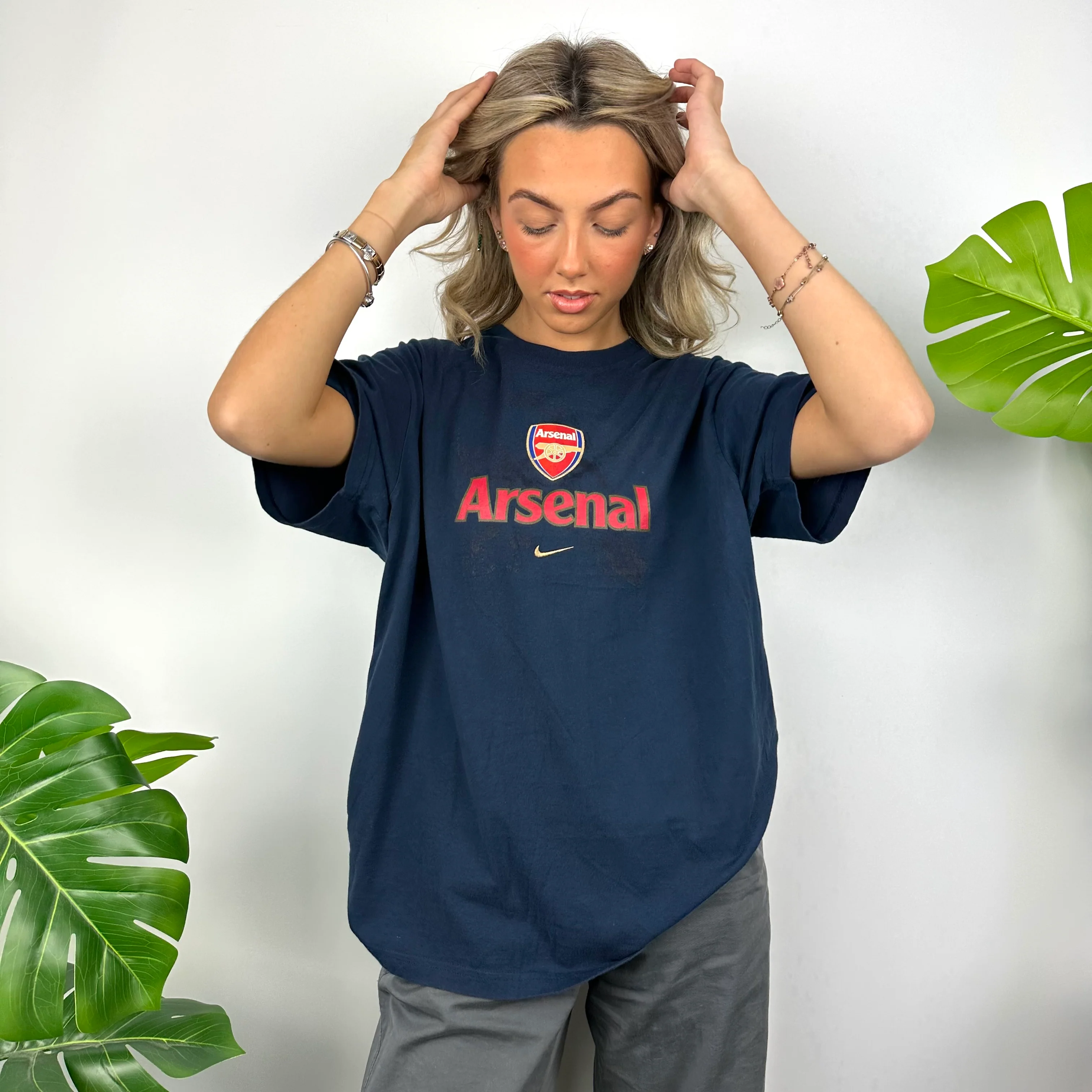 Nike x Arsenal RARE Navy Spell Out T Shirt (L) - Image 6