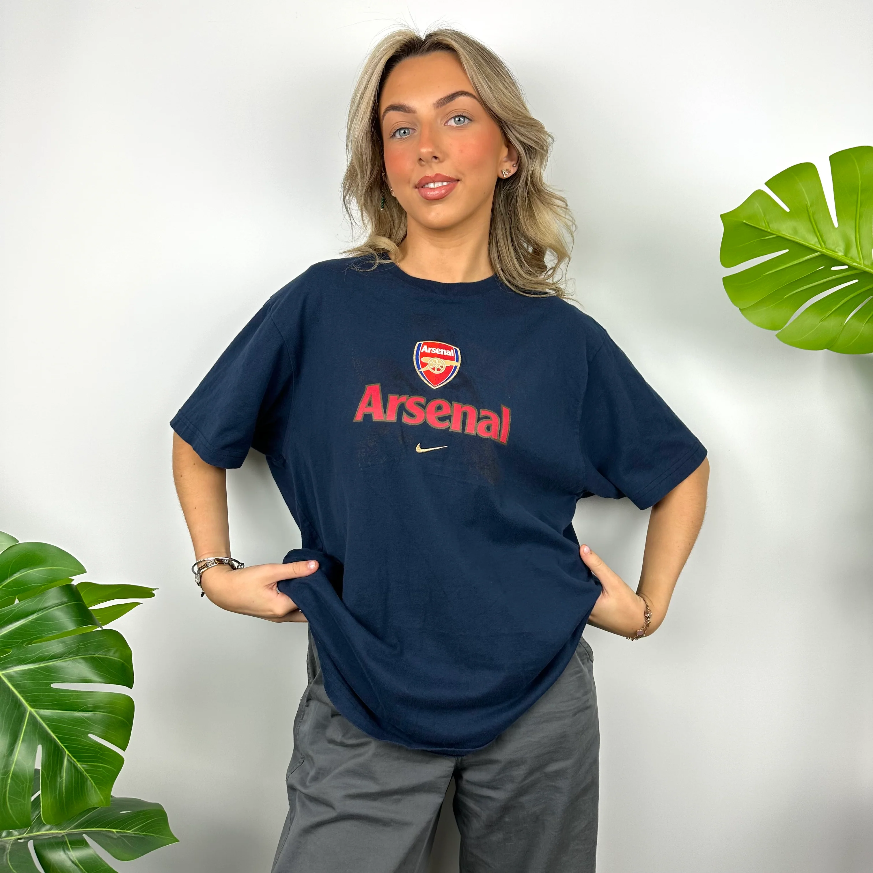 Nike x Arsenal RARE Navy Spell Out T Shirt (L) - Image 7