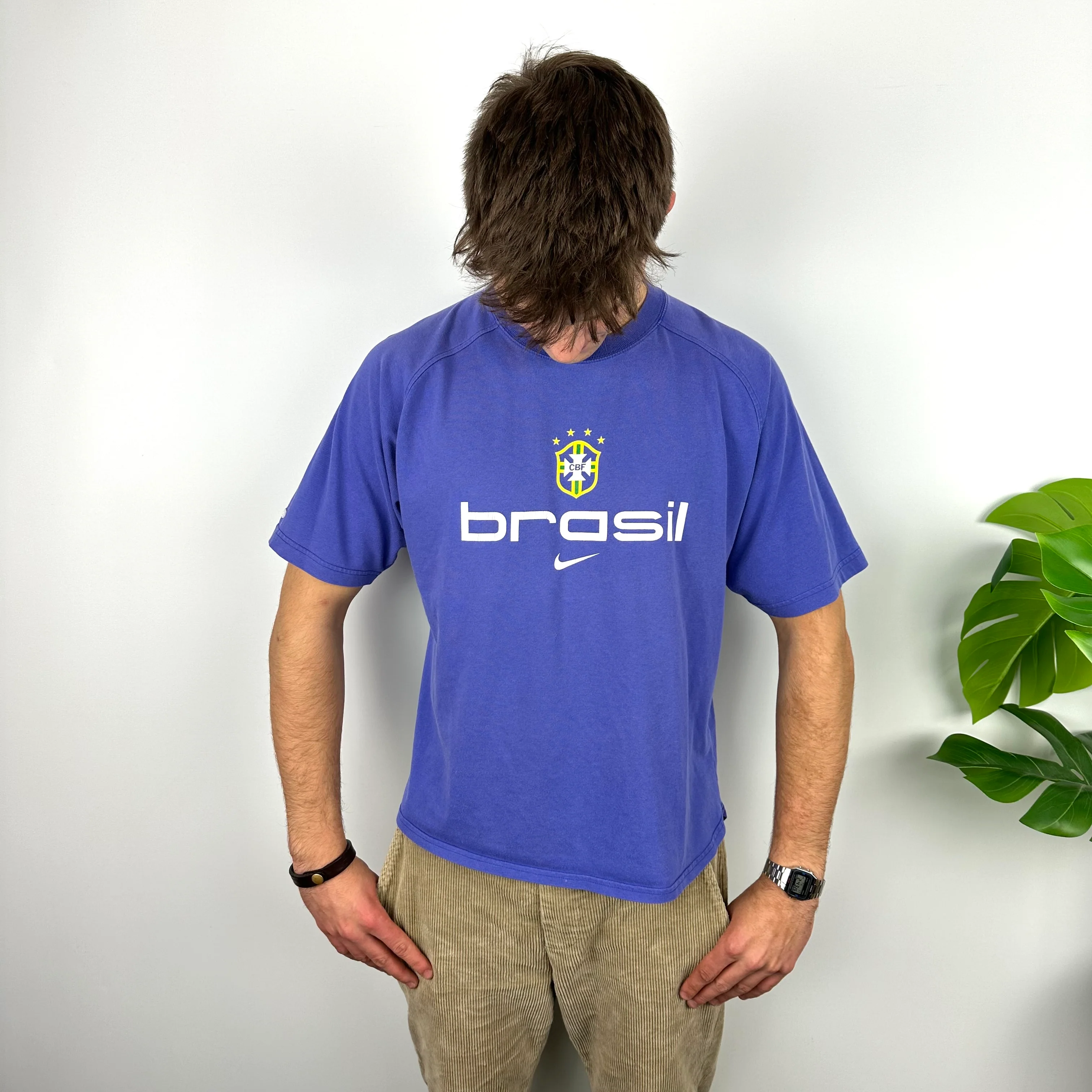 Nike X Brazil Blue Spell Out T Shirt (M) - Image 3