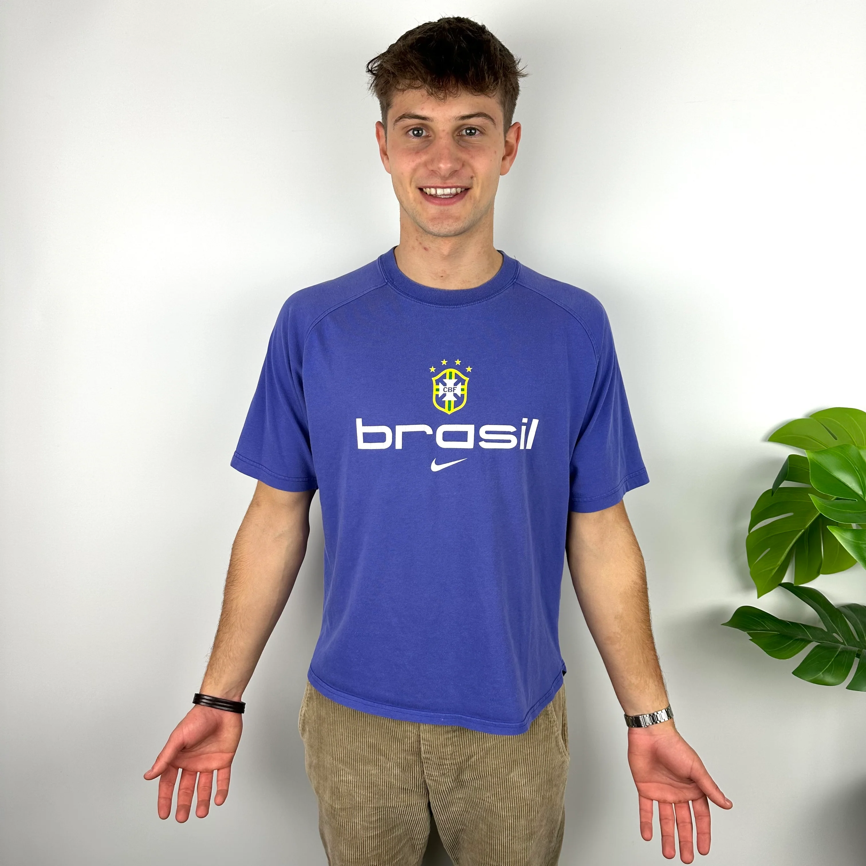 Nike X Brazil Blue Spell Out T Shirt (M) - Image 5
